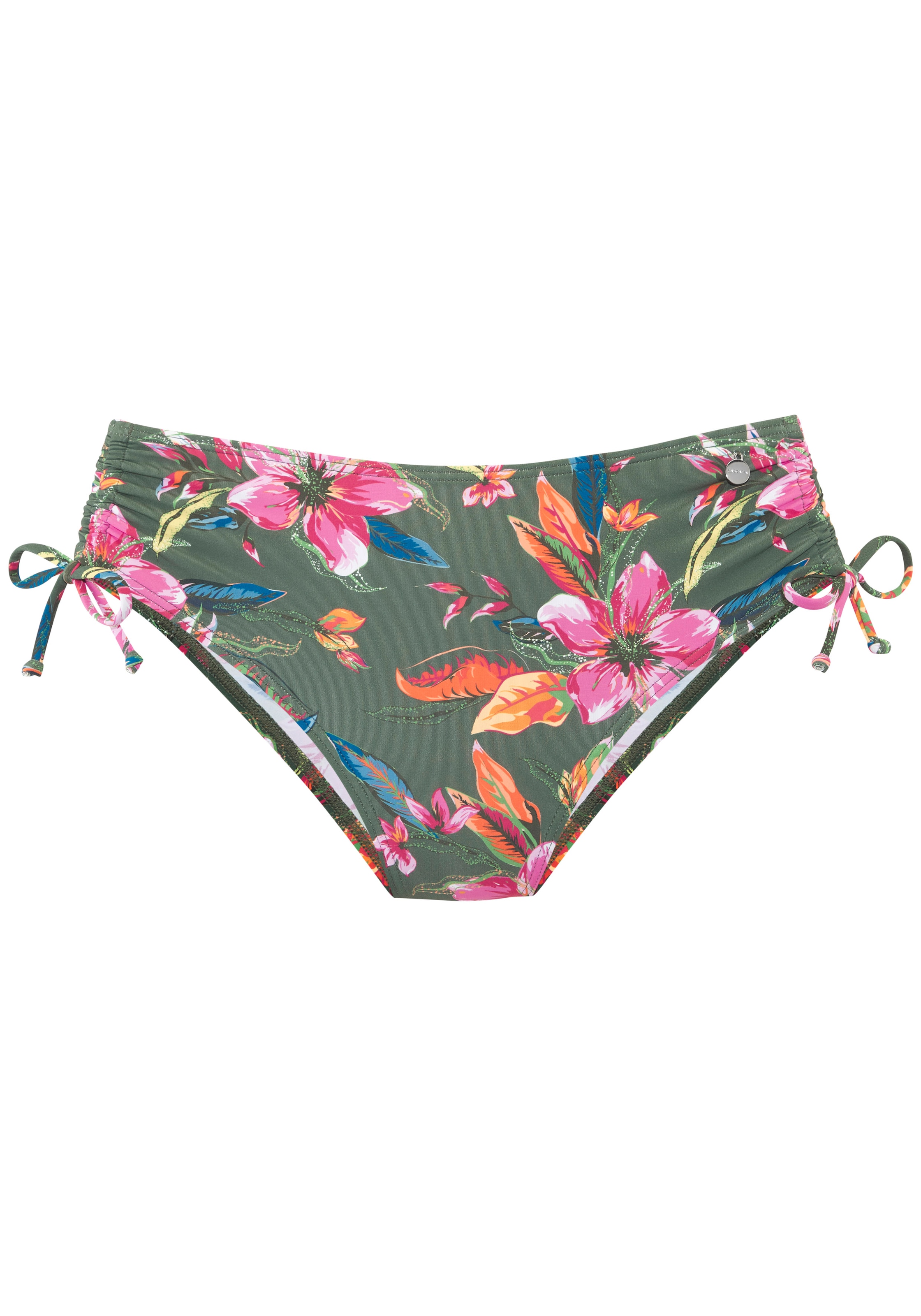 LASCANA Bikini-Hose »Malia« mit seitlicher Raffung mit tropischem Print