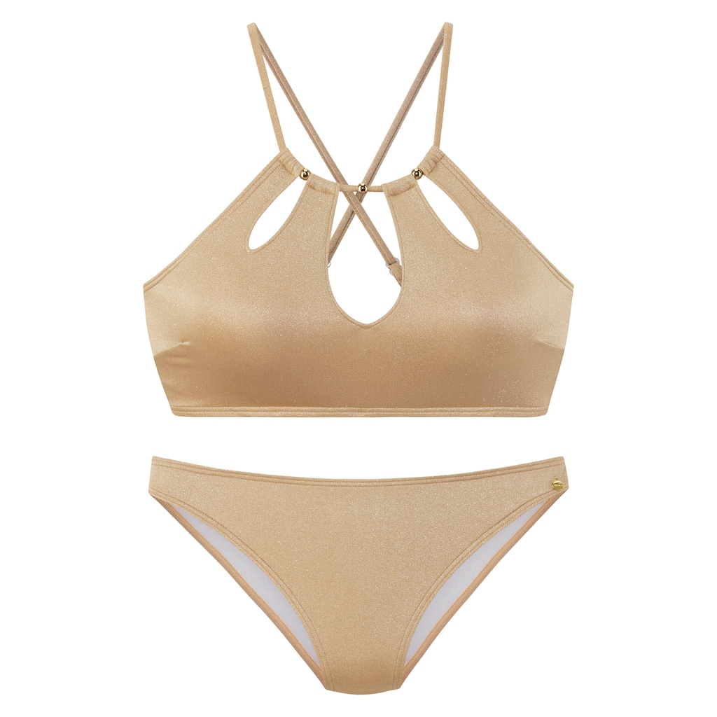LASCANA Bustier-Bikini »Monaco«, Mit Zierperlen am Dekolleté