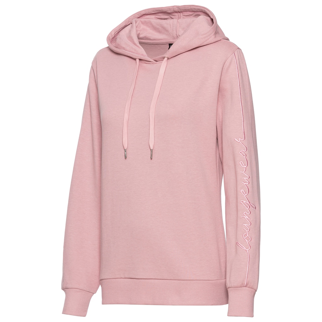 Vivance Hoodie, mit seitlicher Loungewear Stickerei, Loungshirt