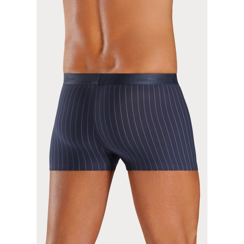 s.Oliver Boxer »Boxershorts für Herren«, (Packung, 3 St.), in Streifen und Uni aus Baumwoll-Mix