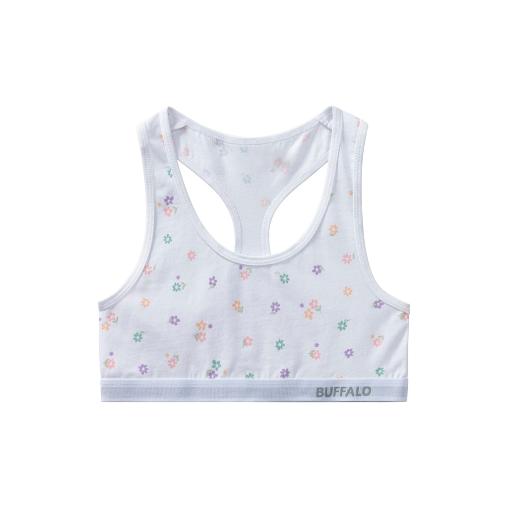 Buffalo Bustier, Uni und Blümchen-Print in einer Packung
