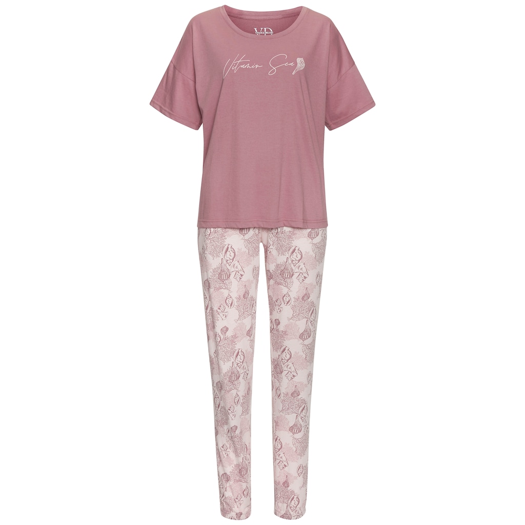 Vivance Dreams Pyjama, (Set, 2 tlg.), Allover-Druck