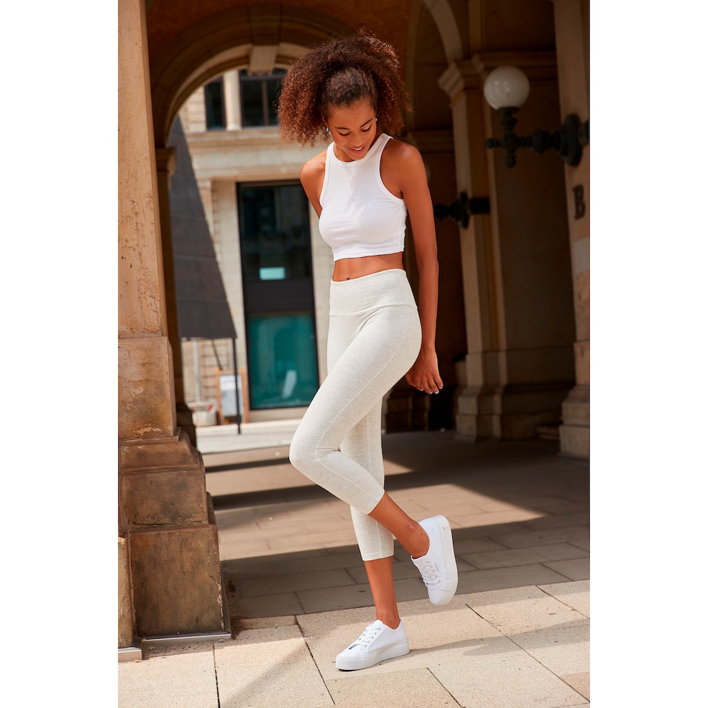 LASCANA Caprileggings, mit breitem weichem Bündchen, Loungewear