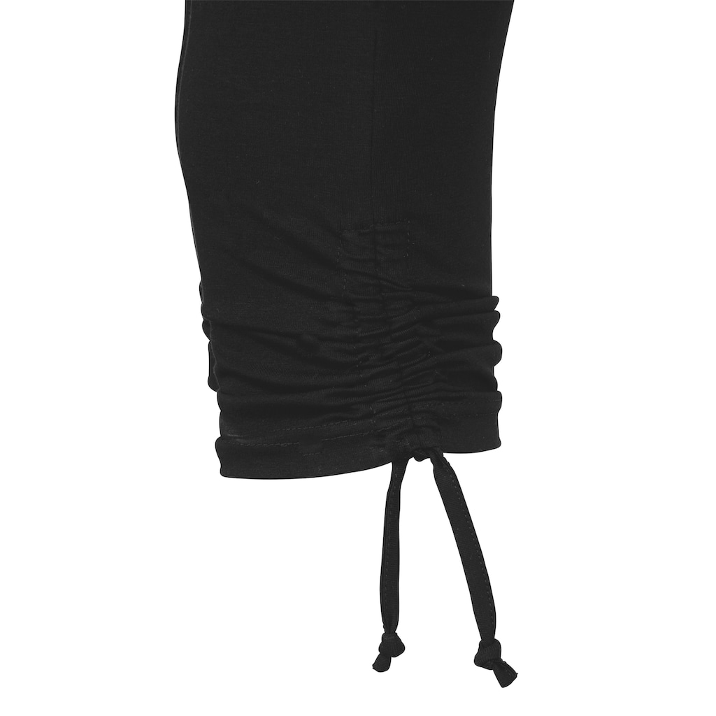 Beachtime Caprileggings, mit Raffung, 7/8-Länge, Basic, Stretch