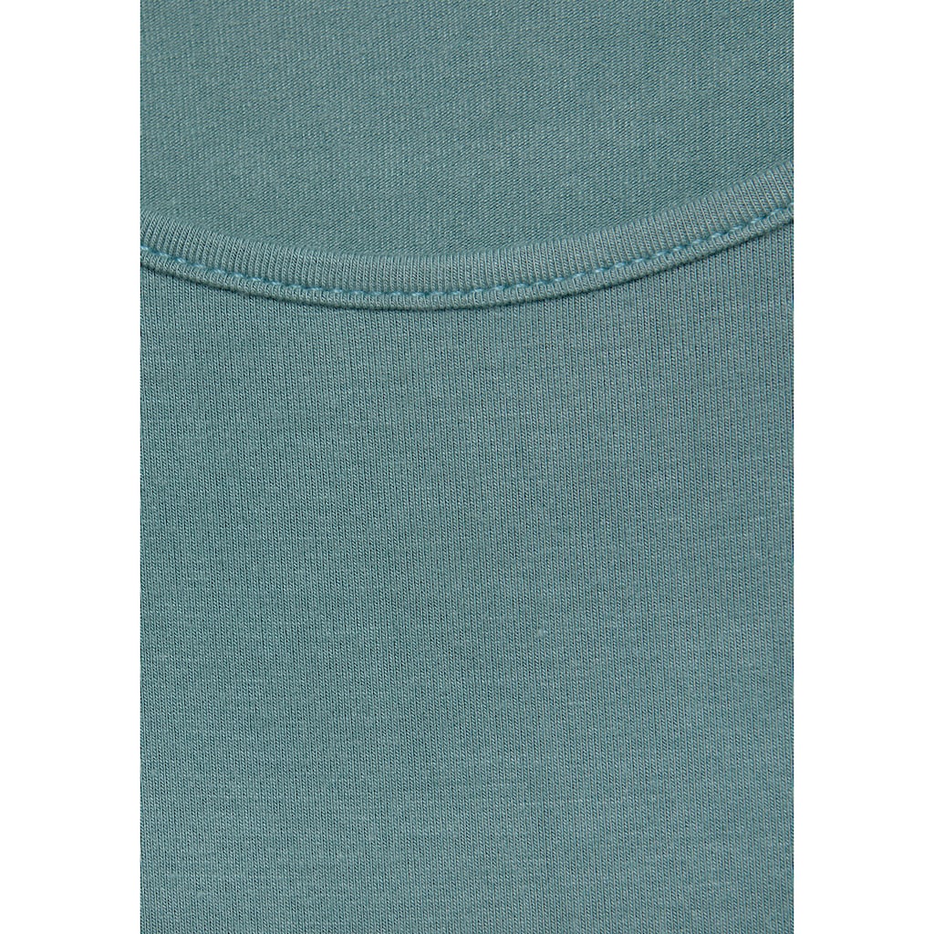 LASCANA Longtop »mit gerundetem Saum«, (2er-Pack), aus weichem Viskose-Stretch