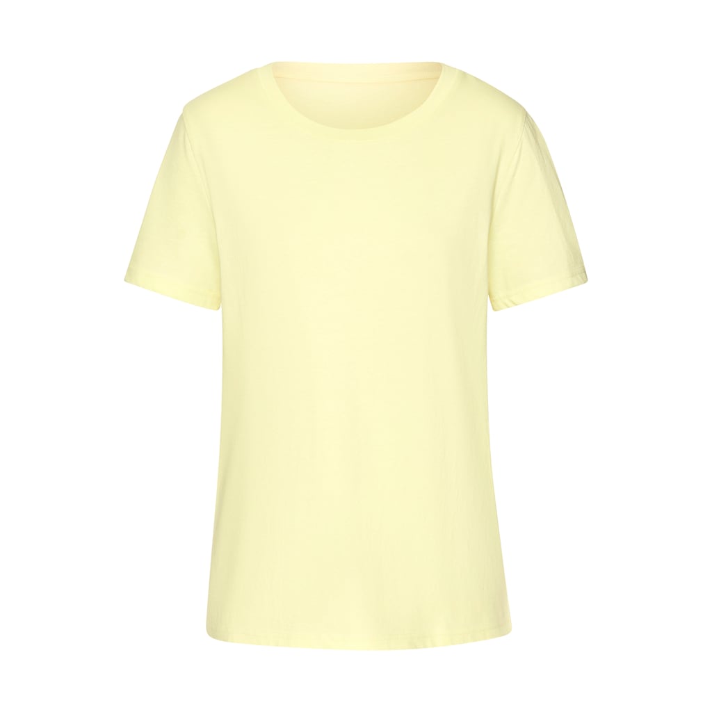 Beachtime T-Shirt »mit modischem Schlitz am Saum«, (3er-Pack), aus hochwertiger Baumwoll-Qualität