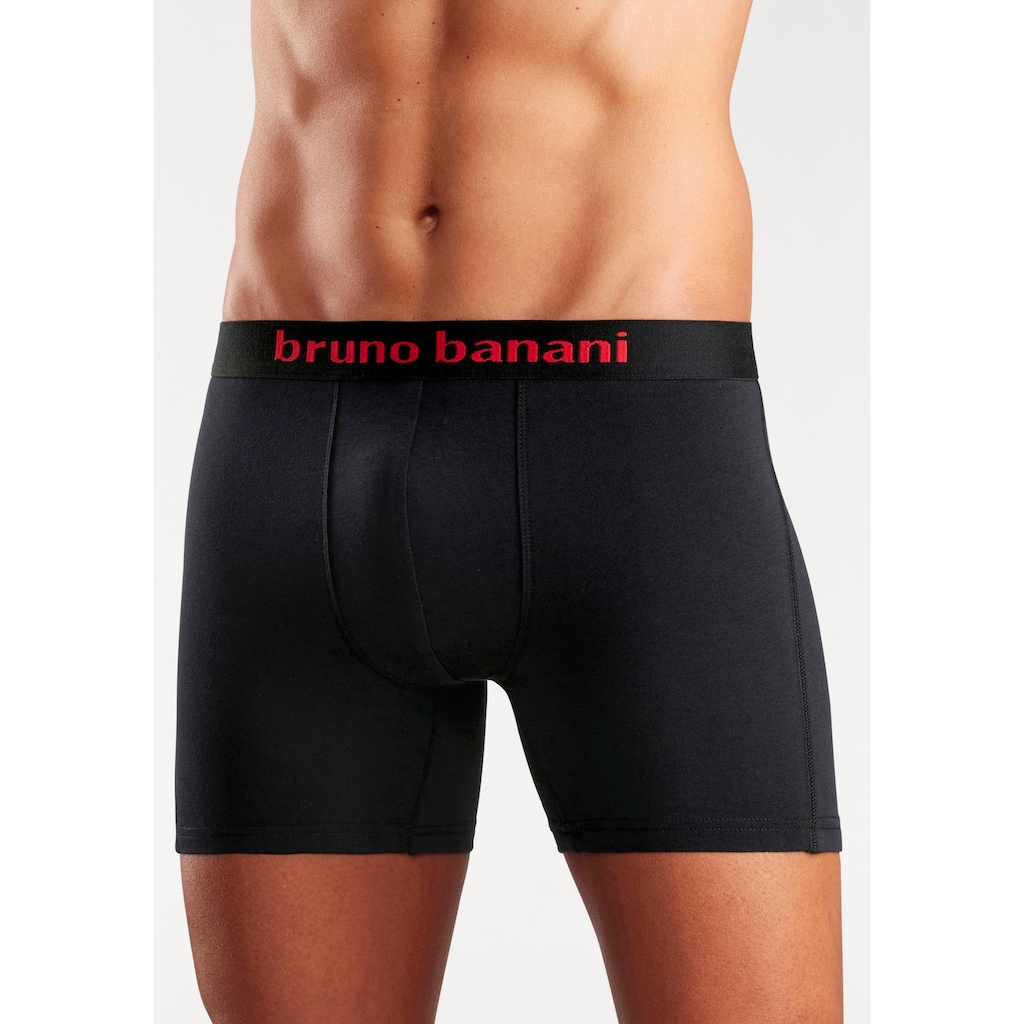 Bruno Banani Boxer »Boxershorts für Herren«, (Packung, 4 St.), mit längerem Bein und auffälligen Logobund