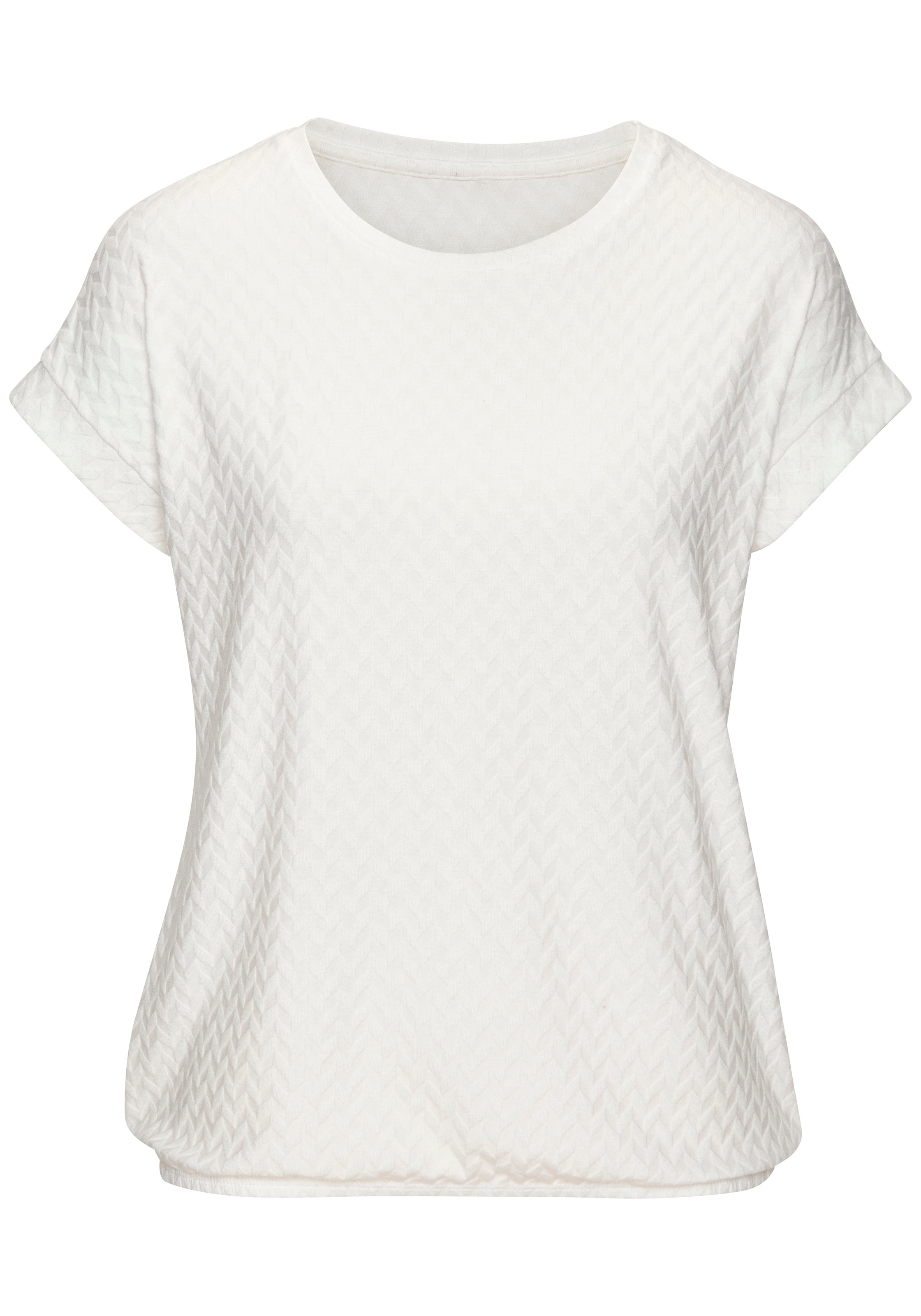 Vivance Kurzarmshirt »mit modischem Jacquard-Muster« aus hochwertiger Qualität mit Viskose