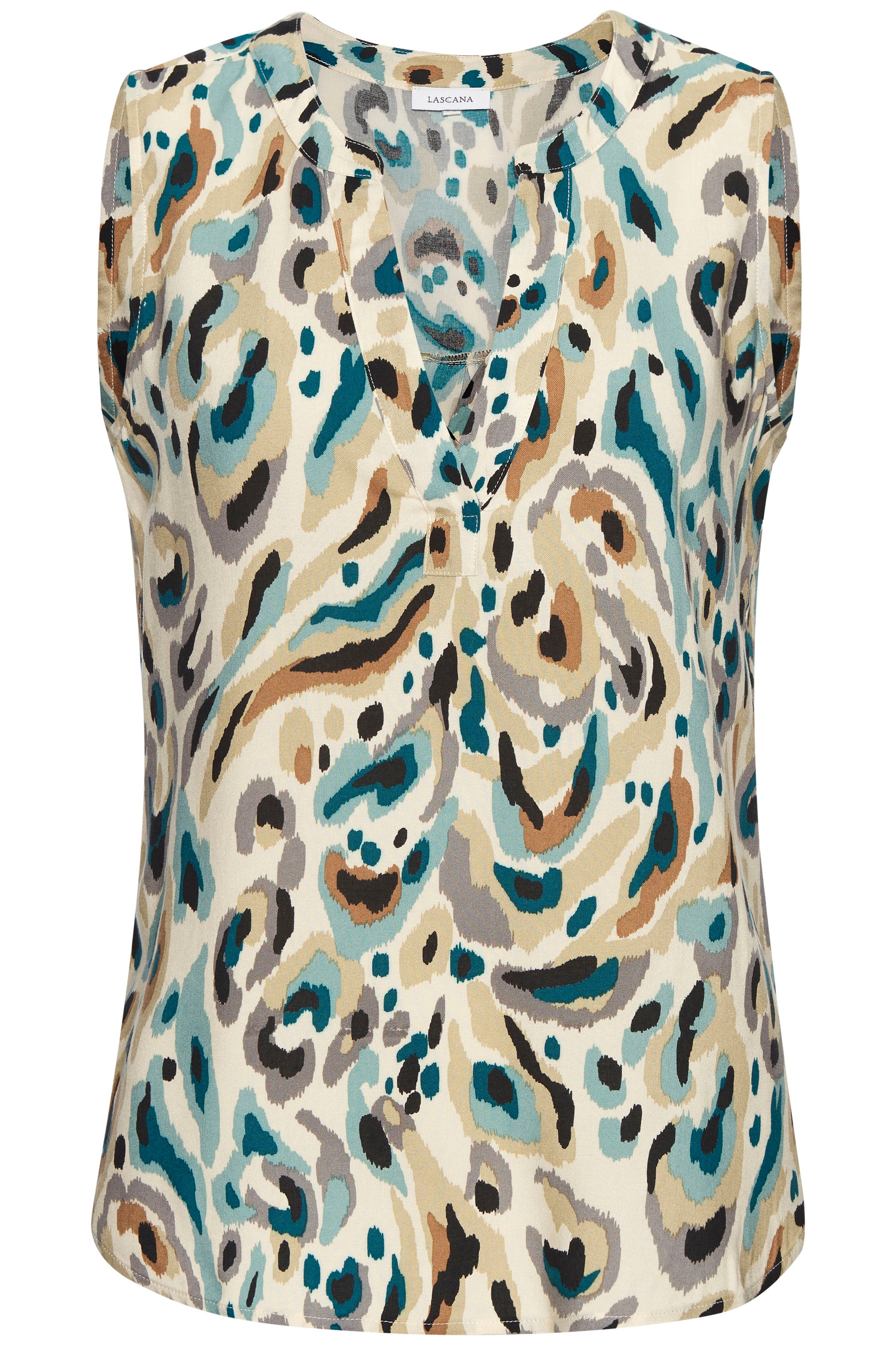 LASCANA Blusentop mit Alloverprint und V-Ausschnitt, Blusenshirt, casual