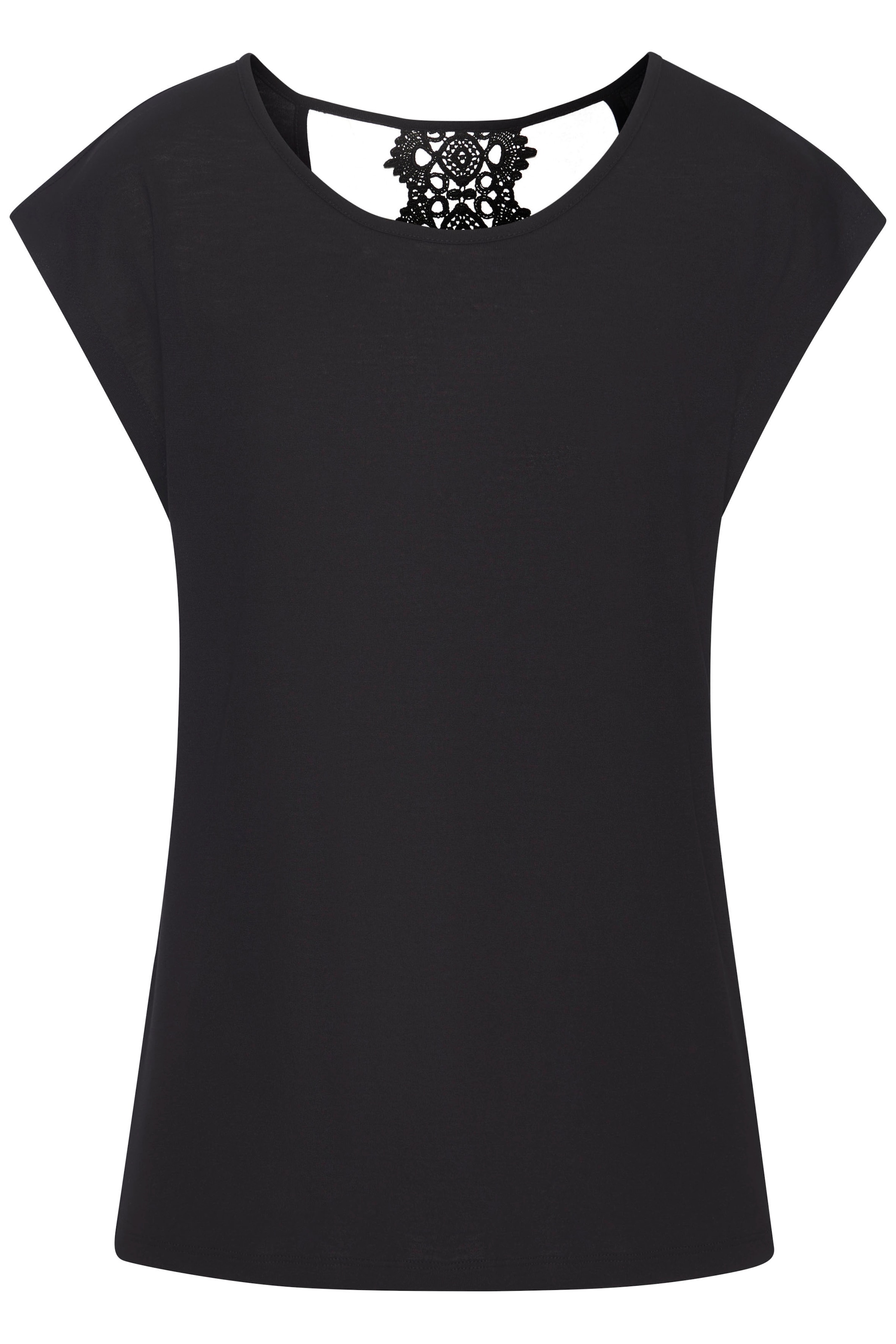 LASCANA Kurzarmshirt, mit Spitzendetail im Rücken, bequemes T-Shirt aus Jersey