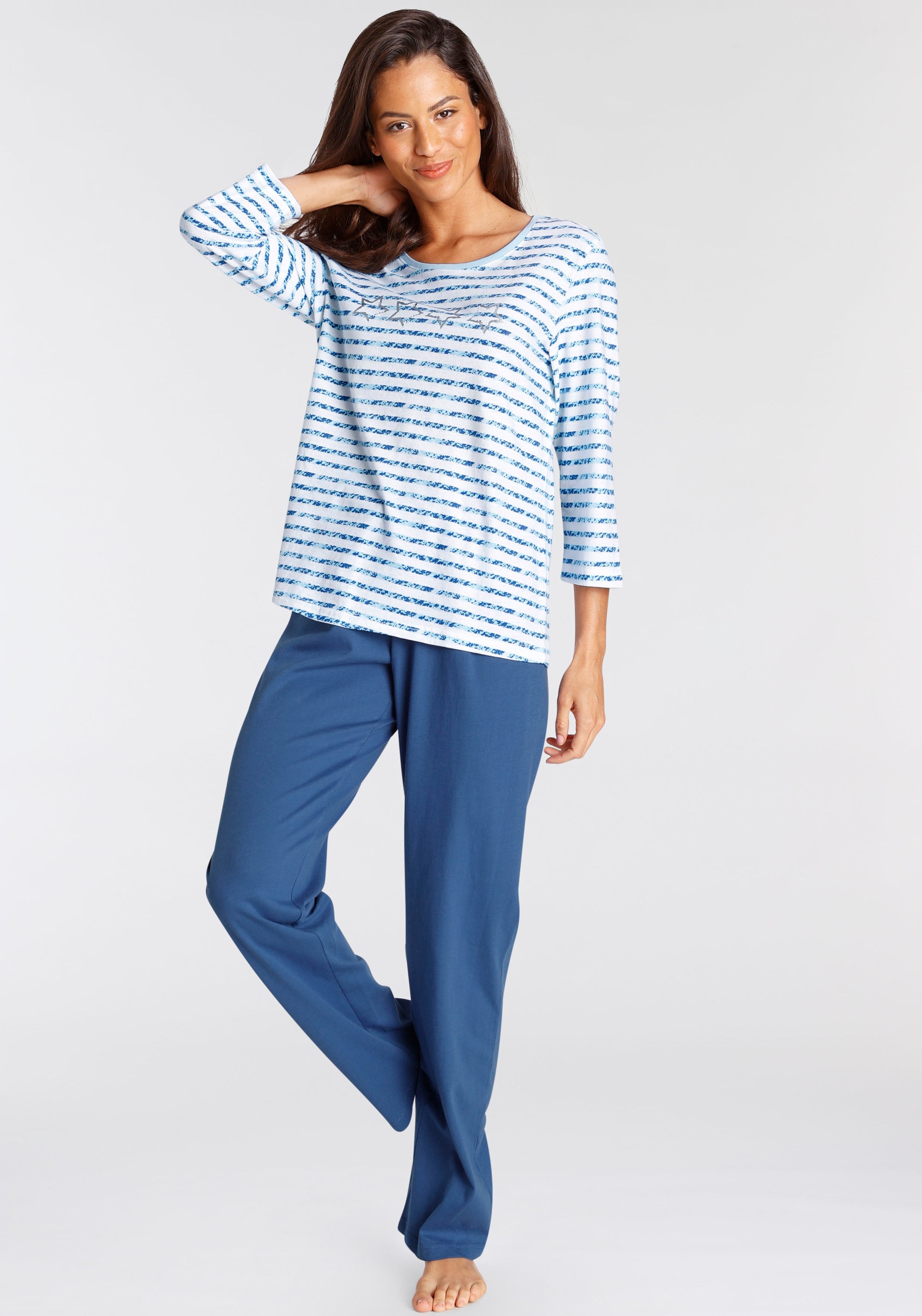 Vivance Dreams Pyjama 2 Stk. mit gestreiftem Oberteil