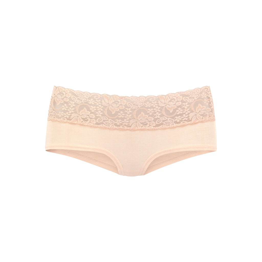 Vivance Panty, (3er-Pack), aus elastischer Baumwolle mit floraler Spitze