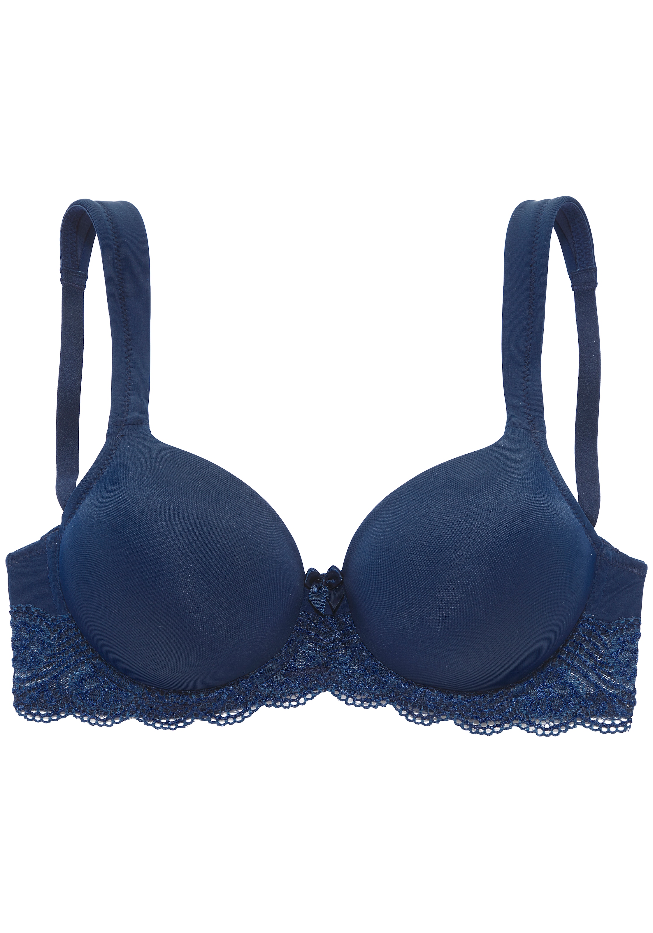 LASCANA Soutiens-gorge moulés avec armatures et larges bretelles, dentelle douce, soutiens-gorge T-shirt, grandes tailles