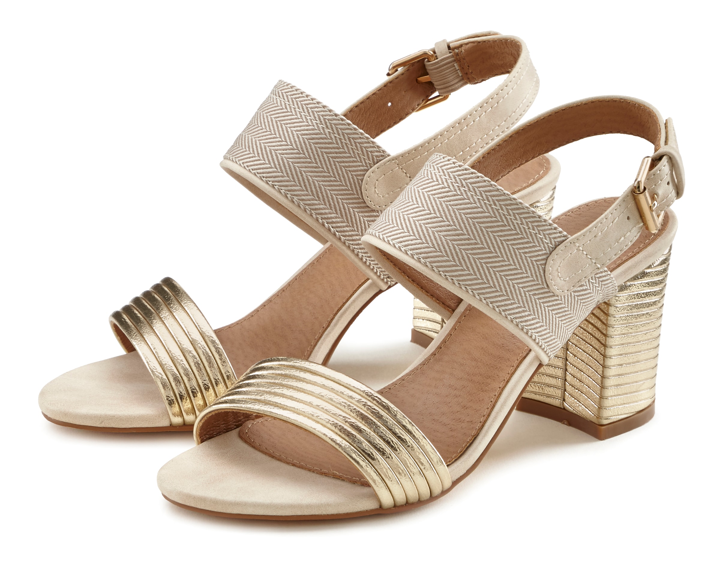 LASCANA Riemchensandalette »Sommerschuh« Sandale, Sommerschuh mit Blockabsatz VEGAN