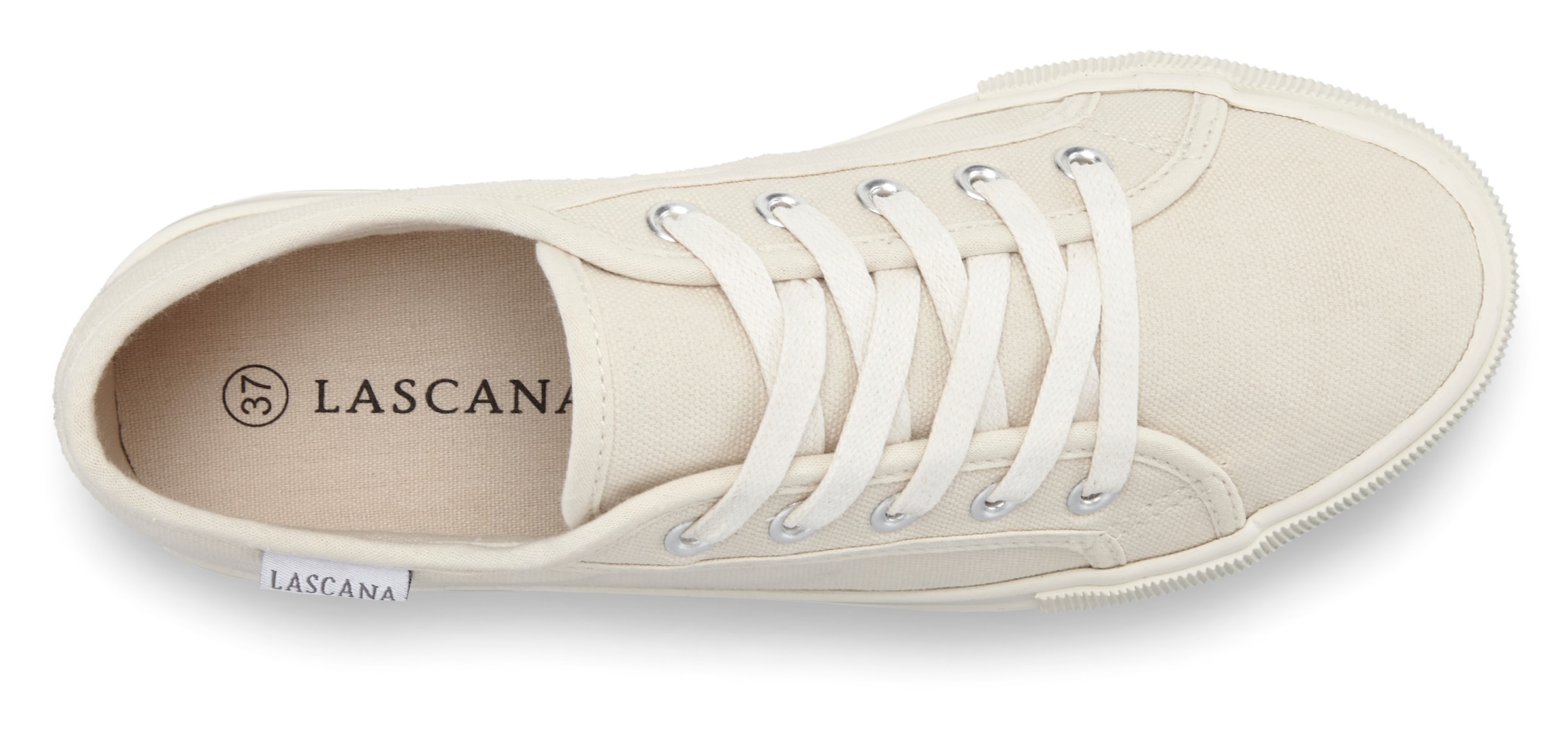 LASCANA Sneaker, Schnürhalbschuh, Freizeitschuh aus Textil mit Plateausohle
