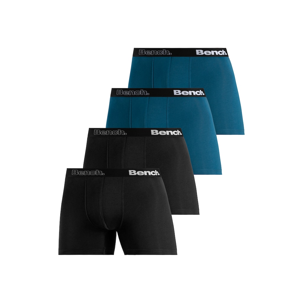 Bench. Langer Boxer »Boxershorts für Herren«, (Packung, 4 St.), Unterhosen mit Logoschriftzug im Bund