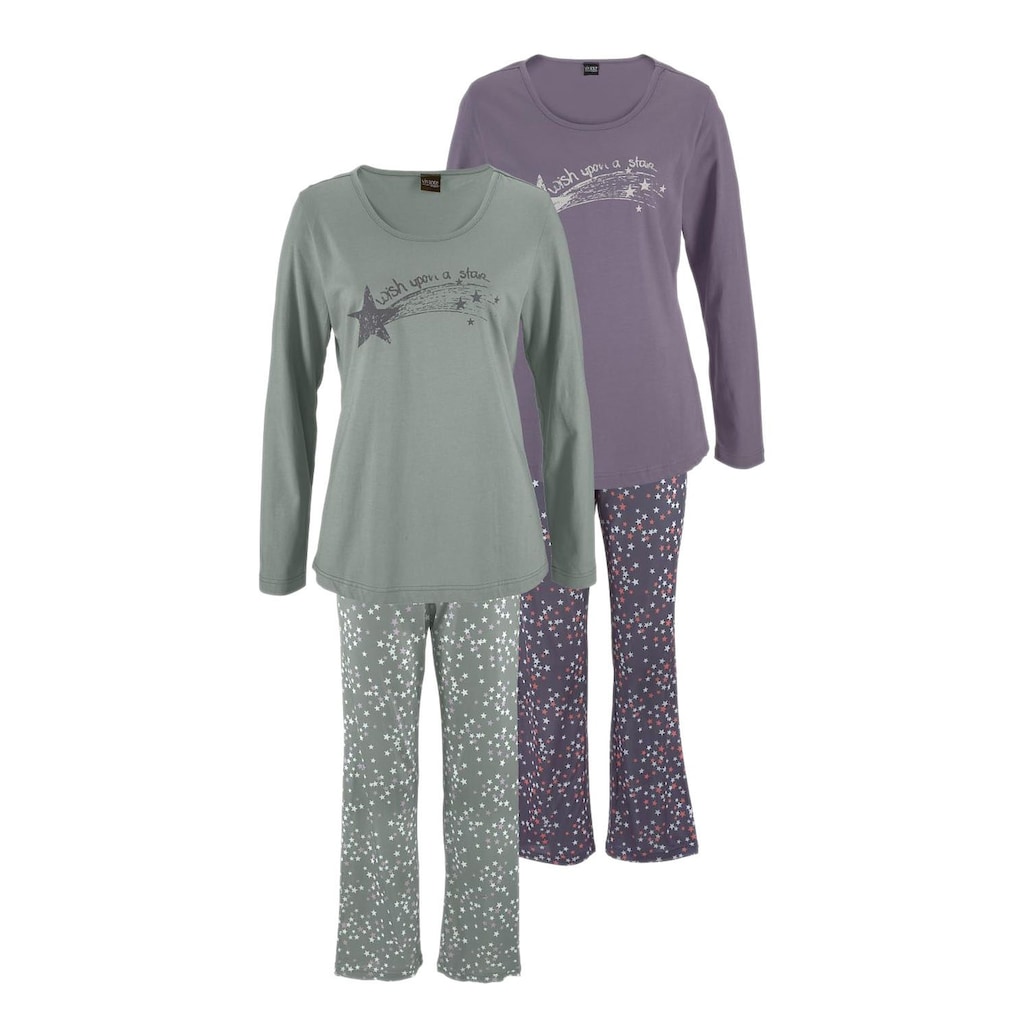 Vivance Dreams Pyjama, (4 tlg., 2 Stück), mit Sternenprint