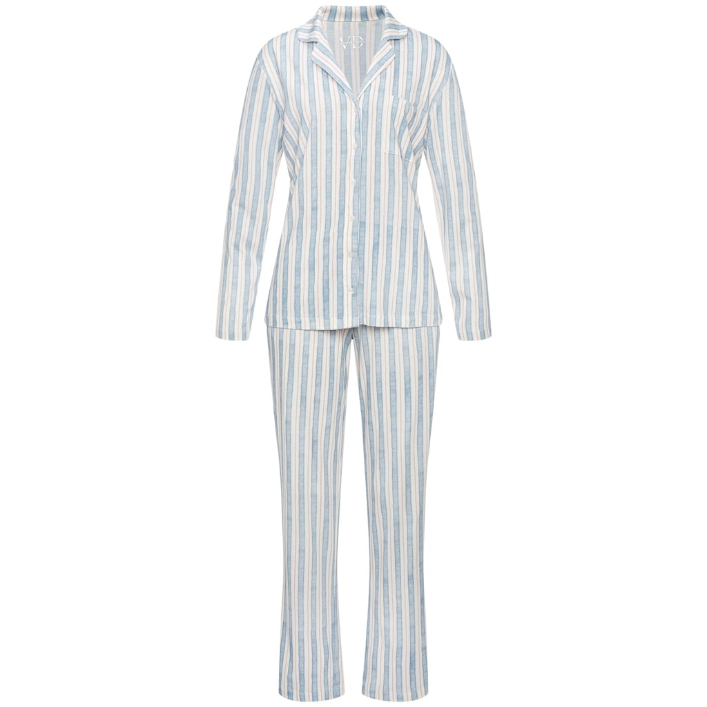 Vivance Dreams Pyjama, (2 tlg.), mit durchgehender Knopfleiste