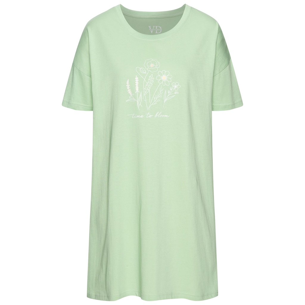 Vivance Dreams Bigshirt, (Set, 2 Stück), mit zart skizziertem Frontdruck