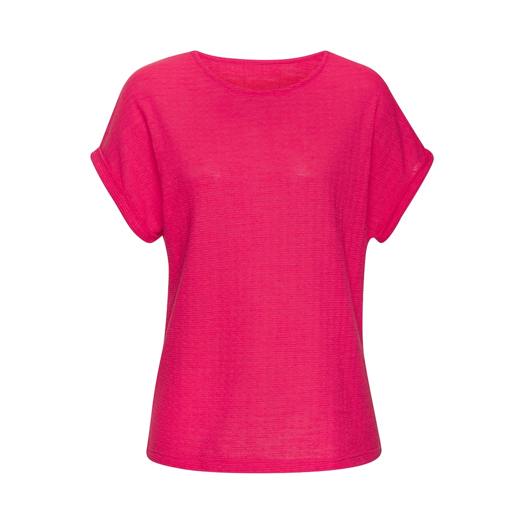 Vivance T-Shirt »aus bügelfreiem Strukturstrick«, (2er-Pack), aus bügelfreiem Strukturstrick und mit recycelten Polyester-Fasern