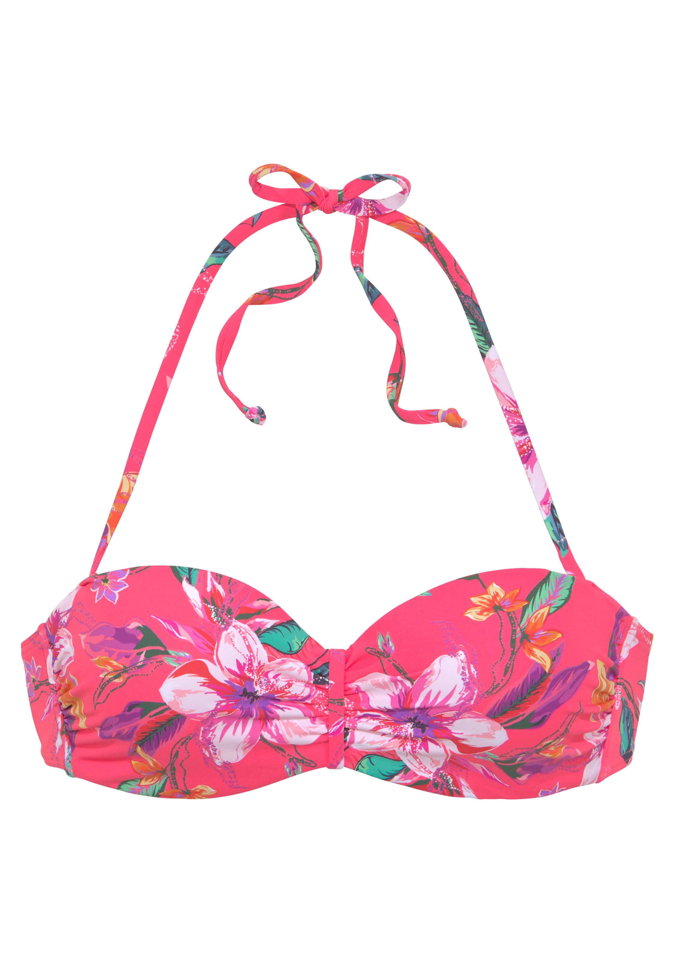 LASCANA Bügel-Bandeau-Bikini-Top »Malia«, mit tropischem Print