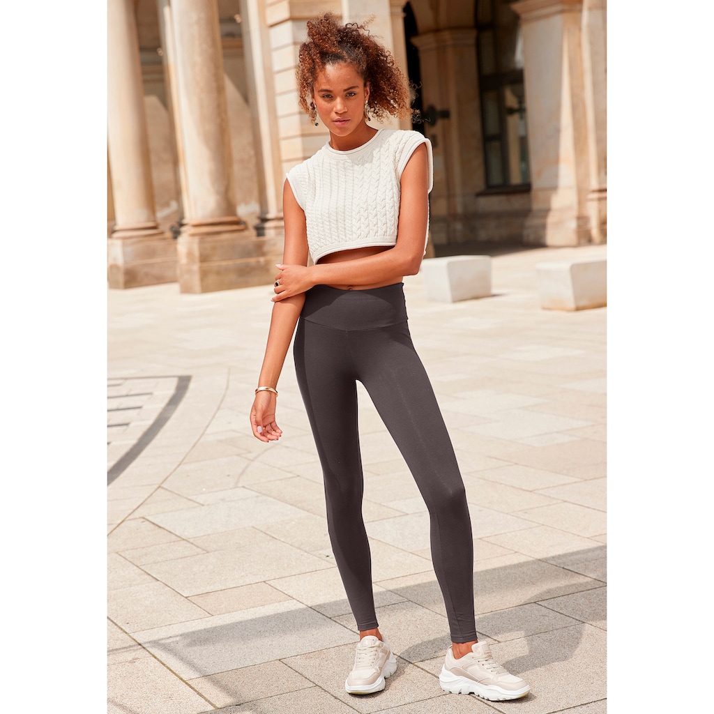 LASCANA Leggings, mit breitem Bündchen, Loungewear