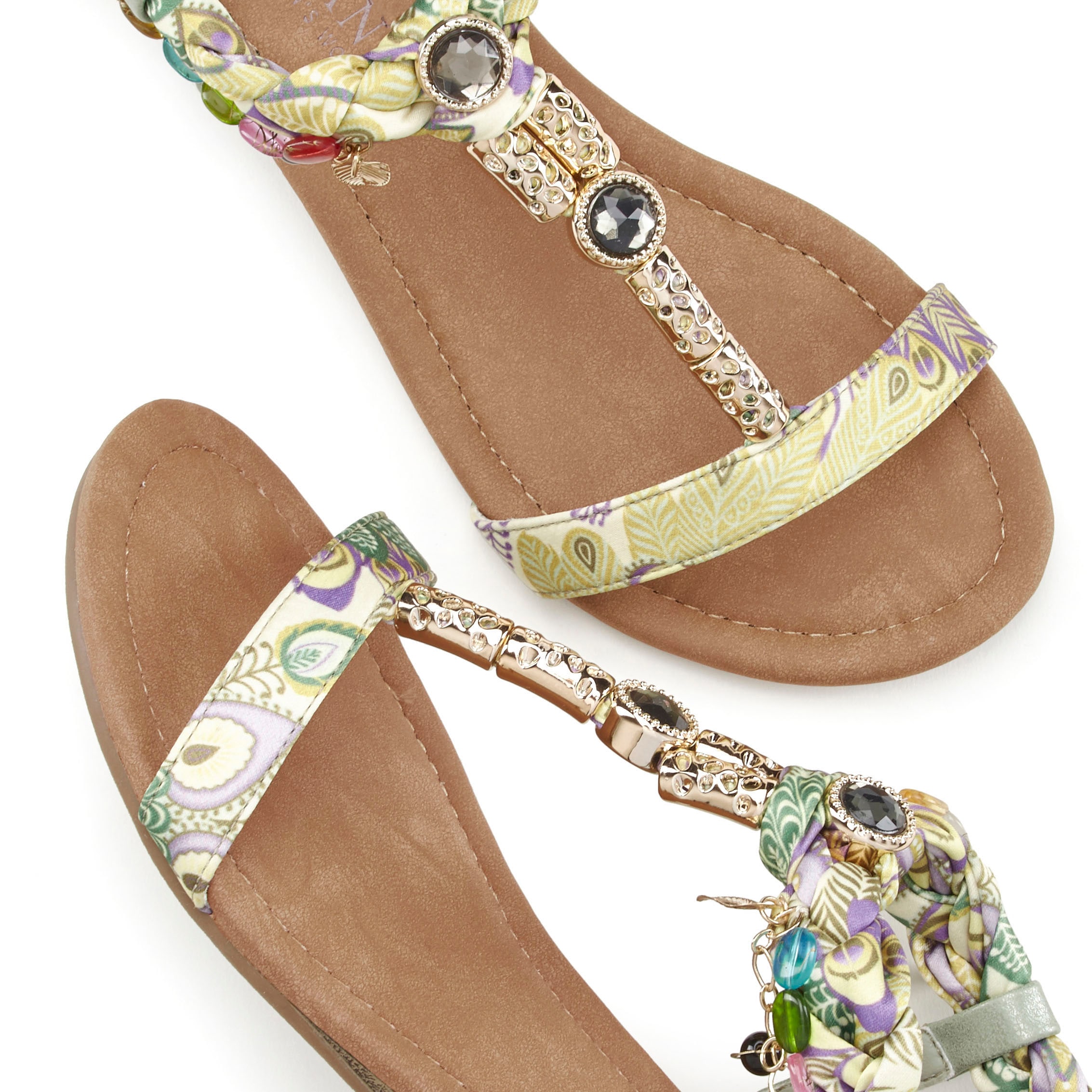 LASCANA Sandale »Sommerschuh«, Sandalette, Sommerschuh mit Schmuckkettchen und Schmucksteinen VEGAN