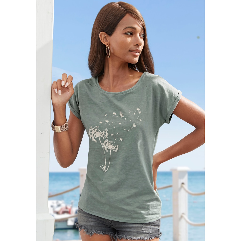 Vivance T-Shirt »mit Frontdruck "Pusteblume"«, aus weicher Baumwoll-Qualität