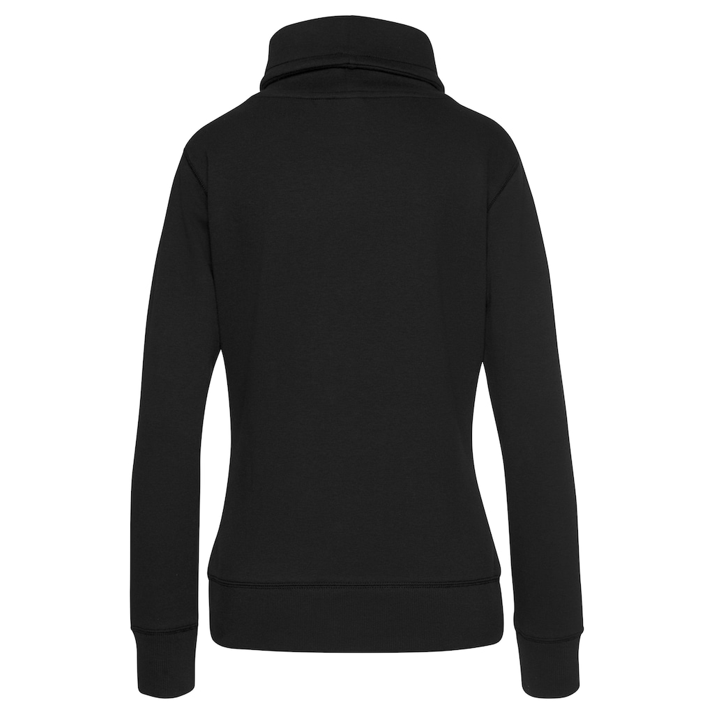 Bench. Loungewear Longsweatshirt, mit Stehkragen in Layeroptik und Kängurutasche, Loungewear