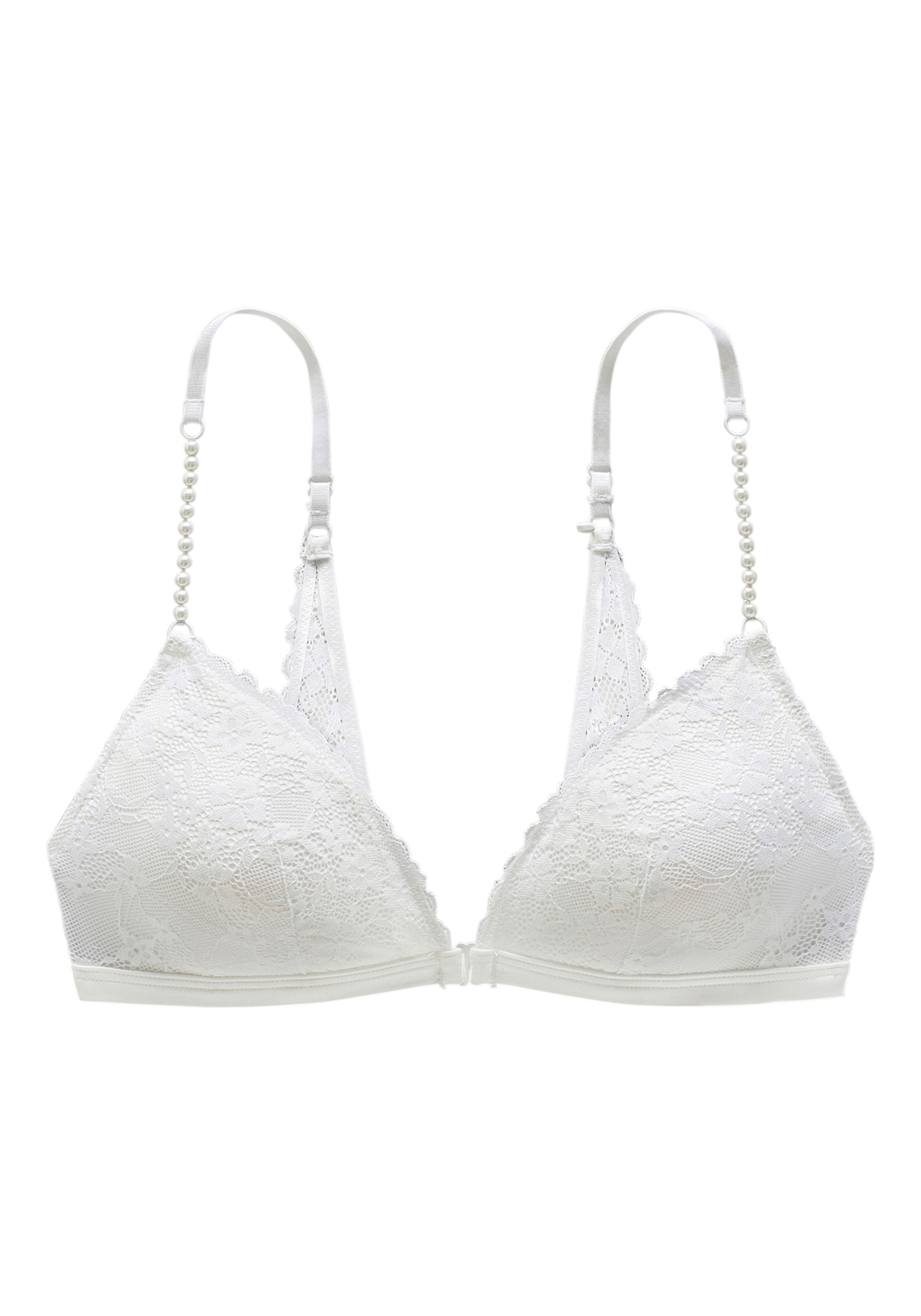 LASCANA Bralette, ohne Bügel mit extravaganten Perlen-Trägern, sexy Dessous