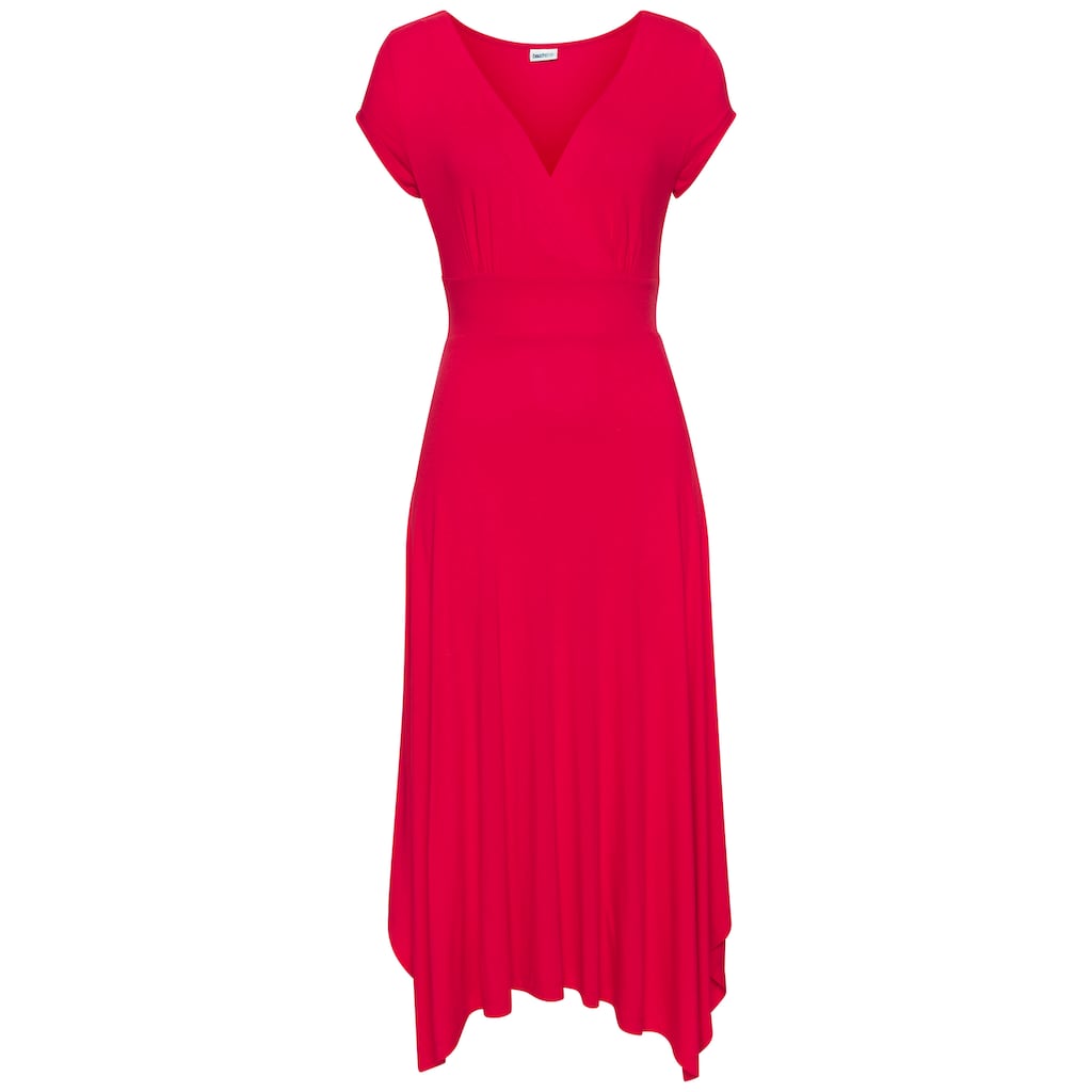 Beachtime Sommerkleid, mit Zipfelsaum und Schleife, Jerseykleid, asymmetrisches Rockteil