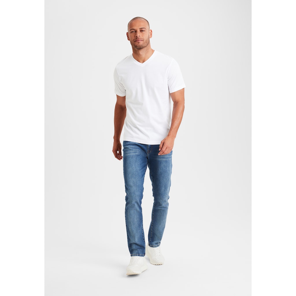 H.I.S T-Shirt, (Packung, 3 tlg.), mit V-Ausschnitt aus Baumwolle, Unterhemd, T-Shirt