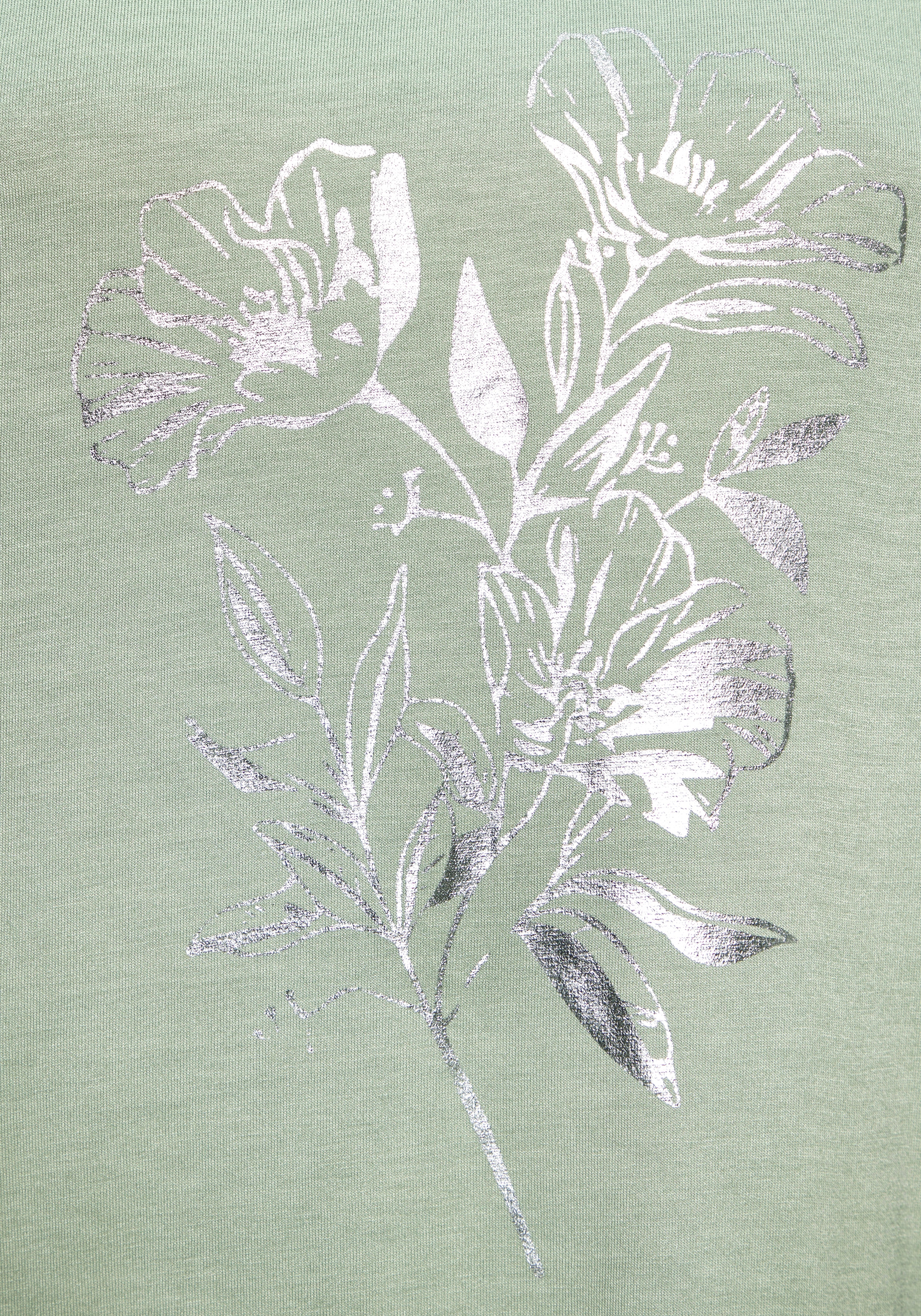 LASCANA T-shirt à manches courtes »mit schimmerndem Print« aus weichem Viskose-Stretch