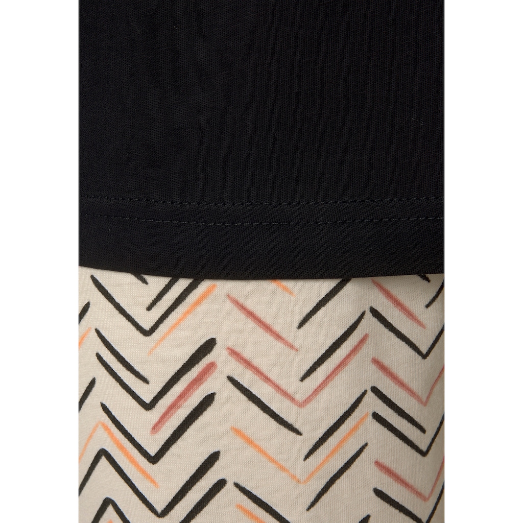 Vivance Dreams Pyjama, (2 tlg.), mit malerischem Fischgrat-Muster