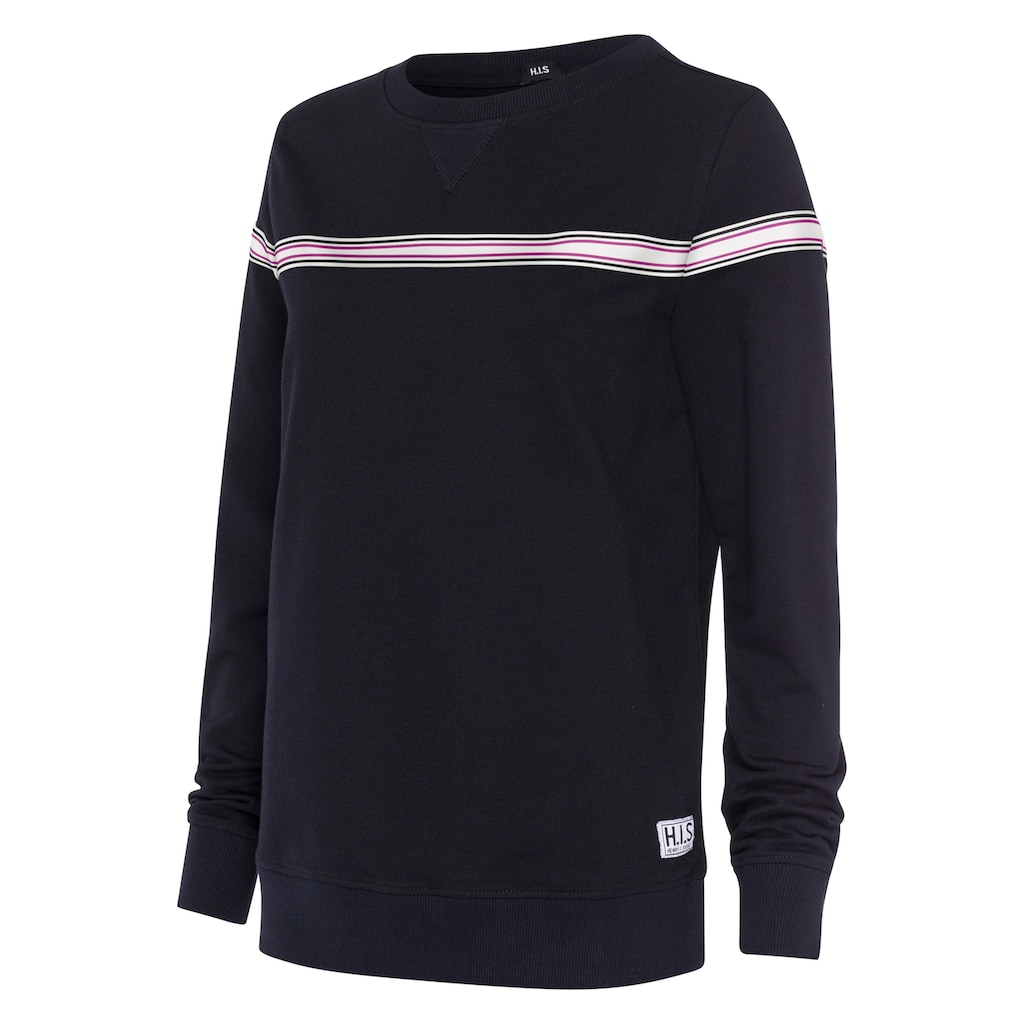 H.I.S Sweater, mit kontrastfarbigem Tape, Loungeanzug