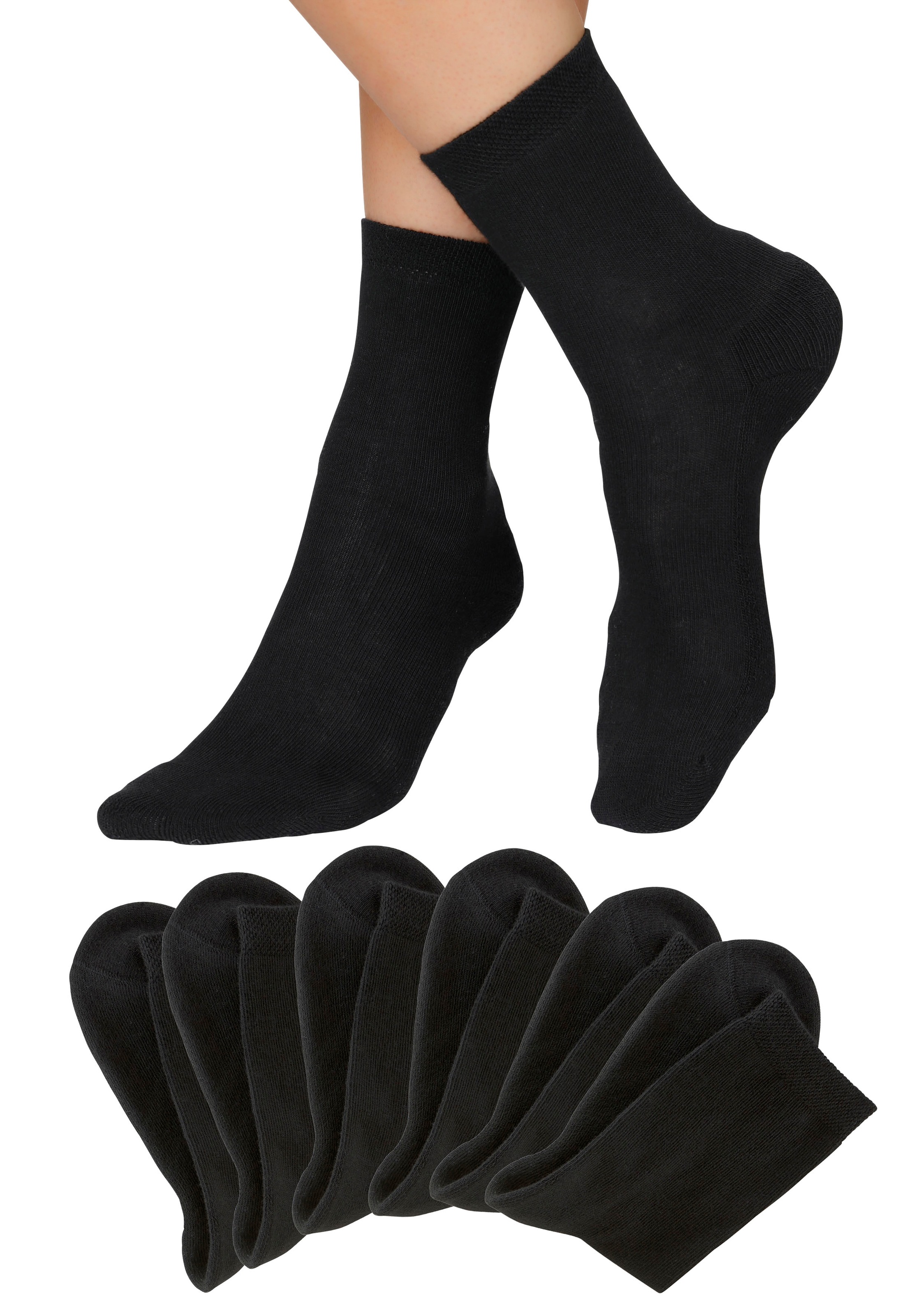 H.I.S Socken "Damen Herrensocken Frottee meliert oder uni" Packung, 6 Paar tlg. mit bequemem Frottee