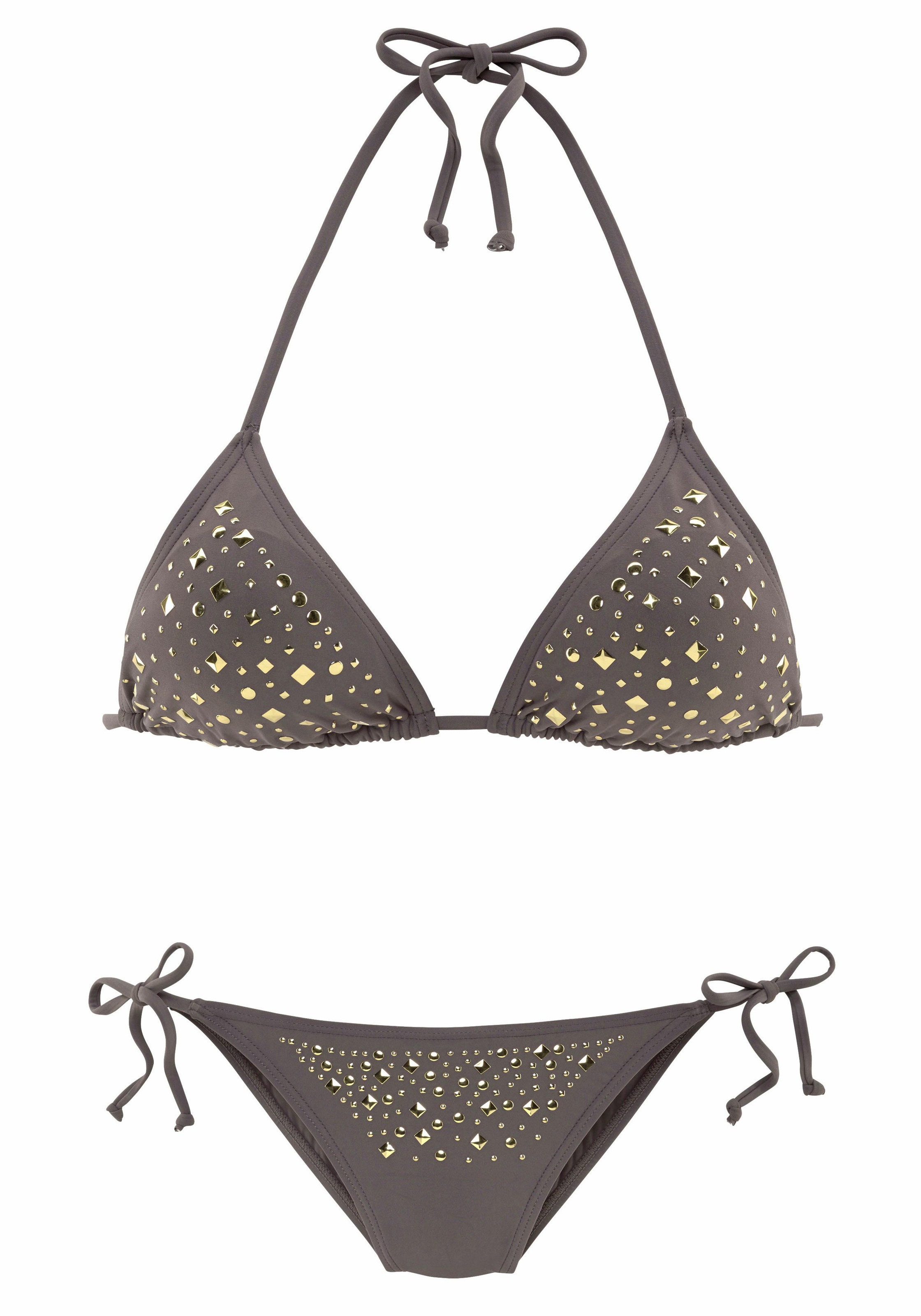 JETTE Triangel-Bikini mit Ziernieten