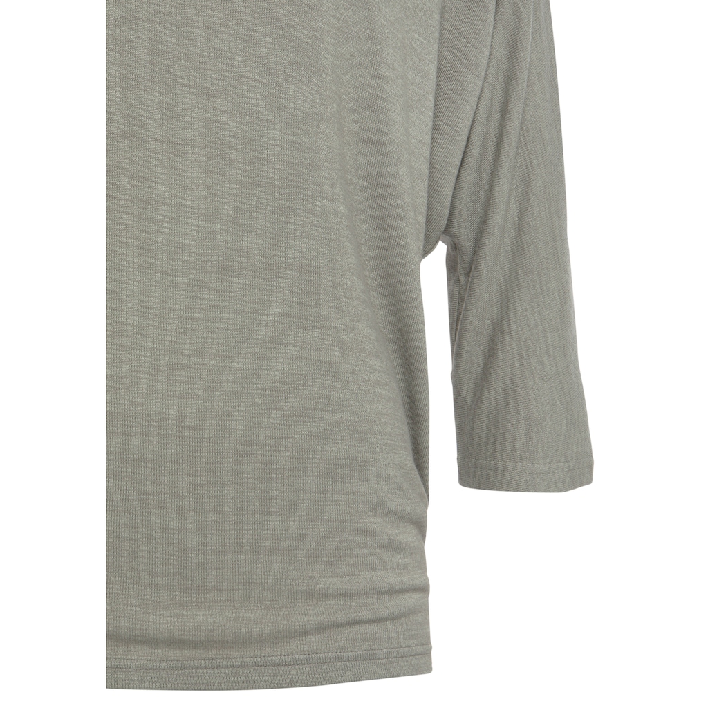LASCANA 3/4-Arm-Shirt »mit Fledermausärmeln«, aus weicher Feinstrick- Qualität mit Viskose