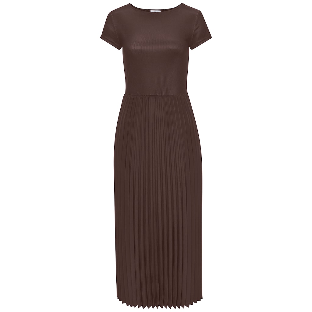 LASCANA Midikleid, mit Plisseerockteil, Basic, modisch