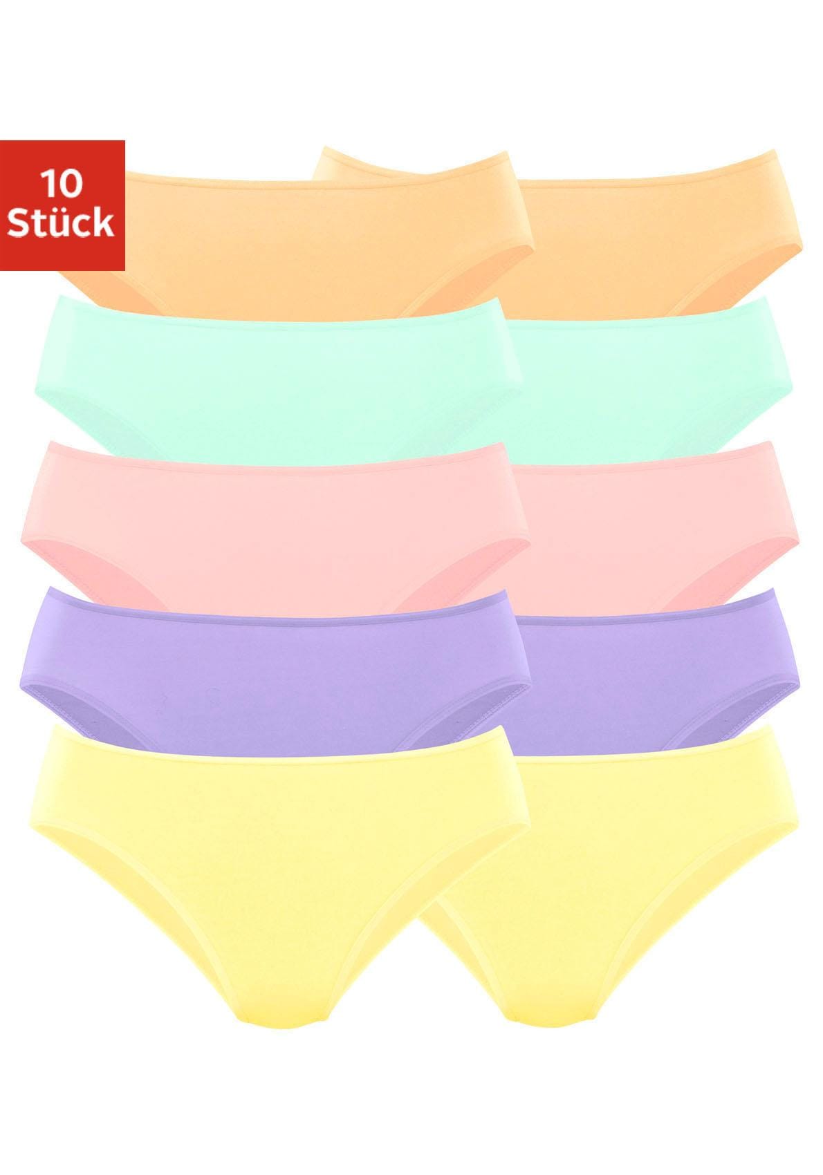 PETITE FLEUR Bikinislip, (10er-Pack), aus elastischer Baumwolle