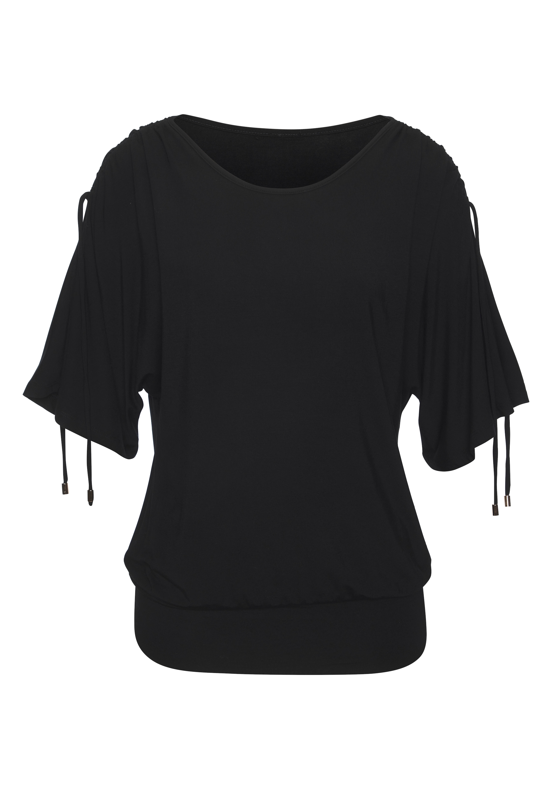 LASCANA Rundhalsshirt »mit variabler Ärmellänge« aus weichem Viskose-Stretch