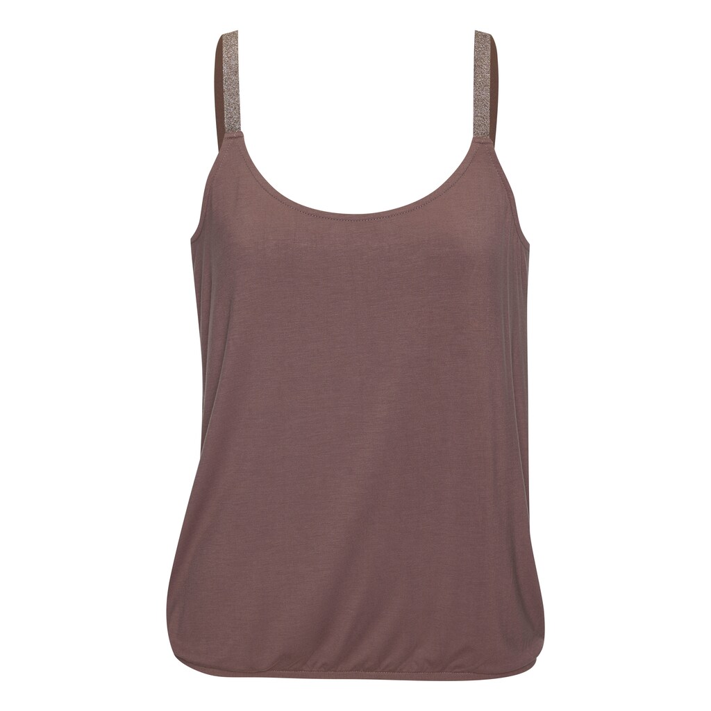Vivance Trägertop »mit elastischen Glitzerträgern«, (2er-Pack), aus weichem Viskose-Stretch
