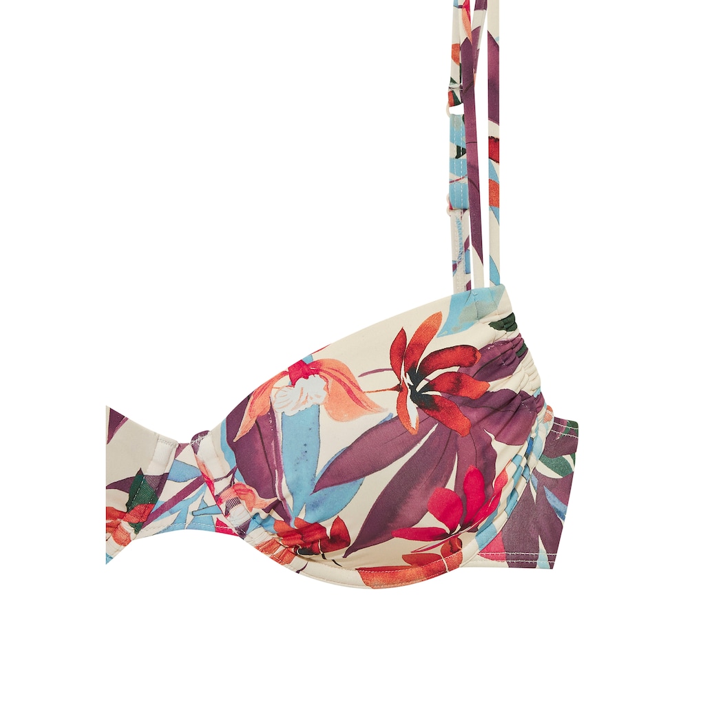 LASCANA Bügel-Bikini-Top »Imani«, mit sommerlichem Blätterprint