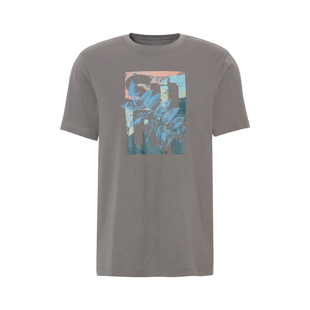 John Devin T-Shirt, Rundhalsshirt mit Surf -Aufdruck aus reiner Baumwolle