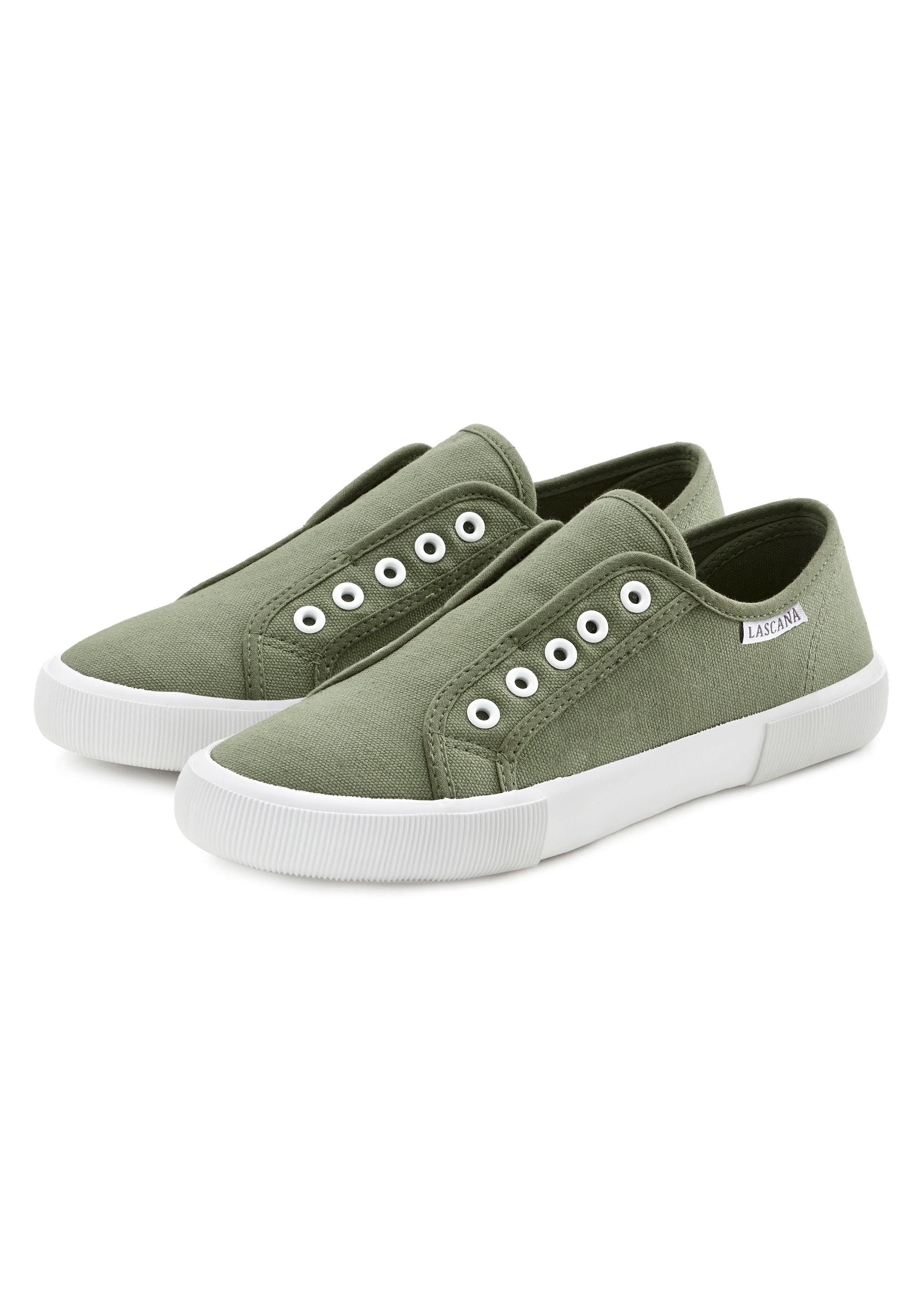 LASCANA Sneaker, Slipper, Halbschuh, Slip-On-Sneaker bequem zum Reinschlüpfen, Slip-Ons