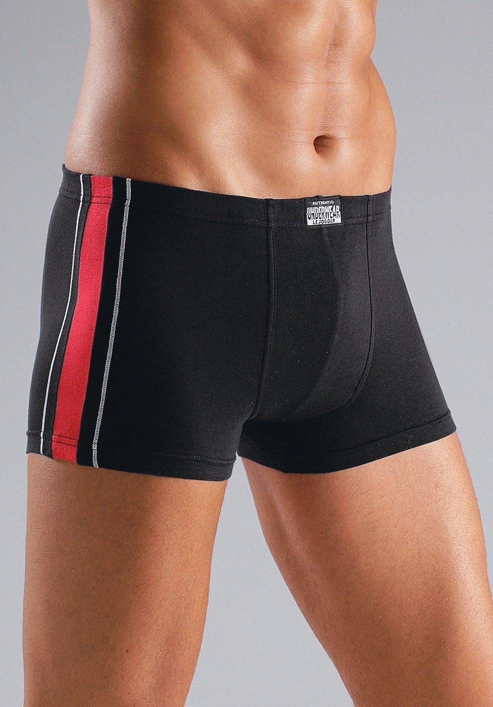 AUTHENTIC LE JOGGER Boxer "Boxershorts für Herren" Packung, 4 Stk. mit kontrastfarbigen Streifen seitlich