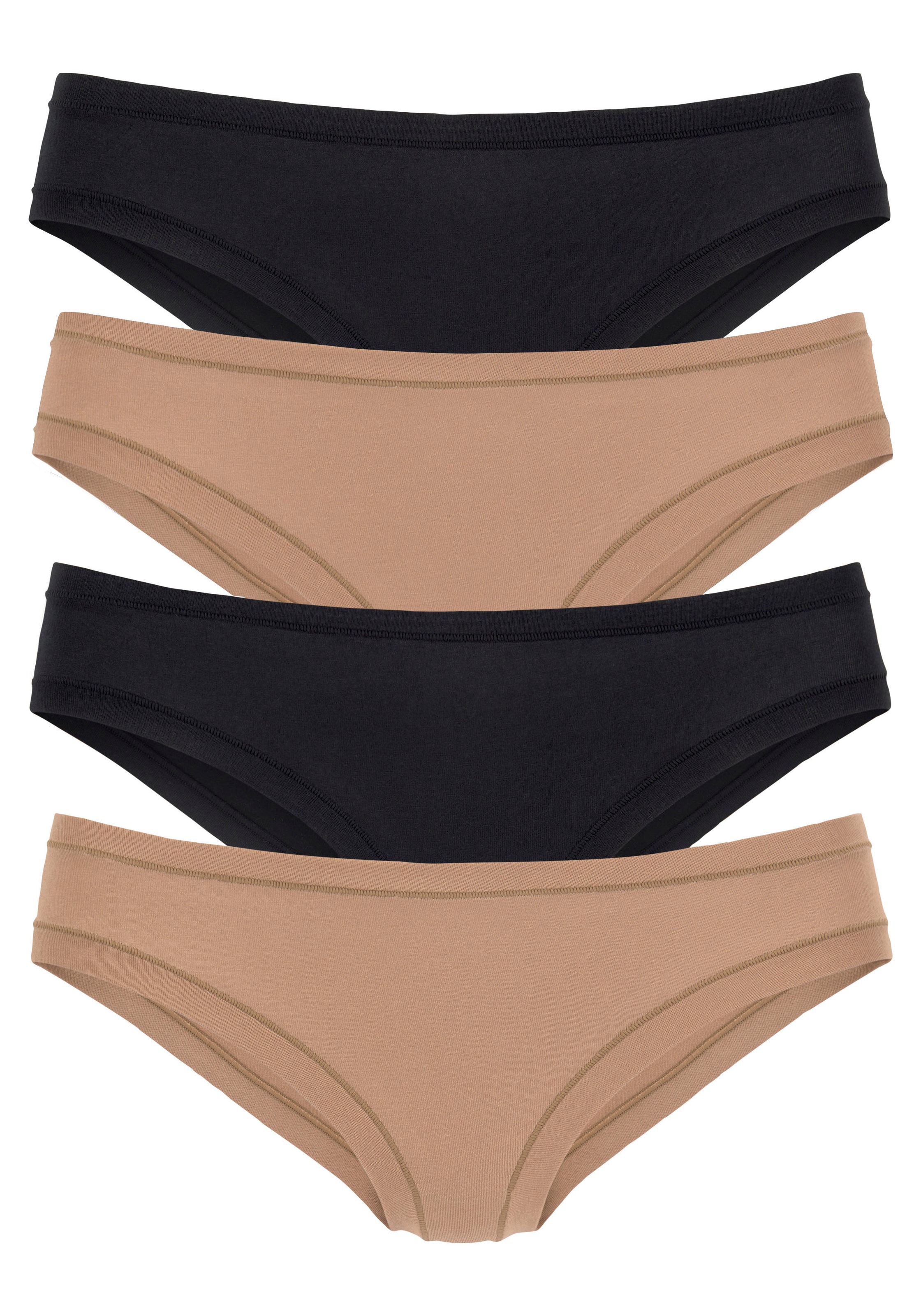 LASCANA Jazz-Pants Slips Packung, 4 Stk. "Perfect Basics" aus elastischer Baumwolle