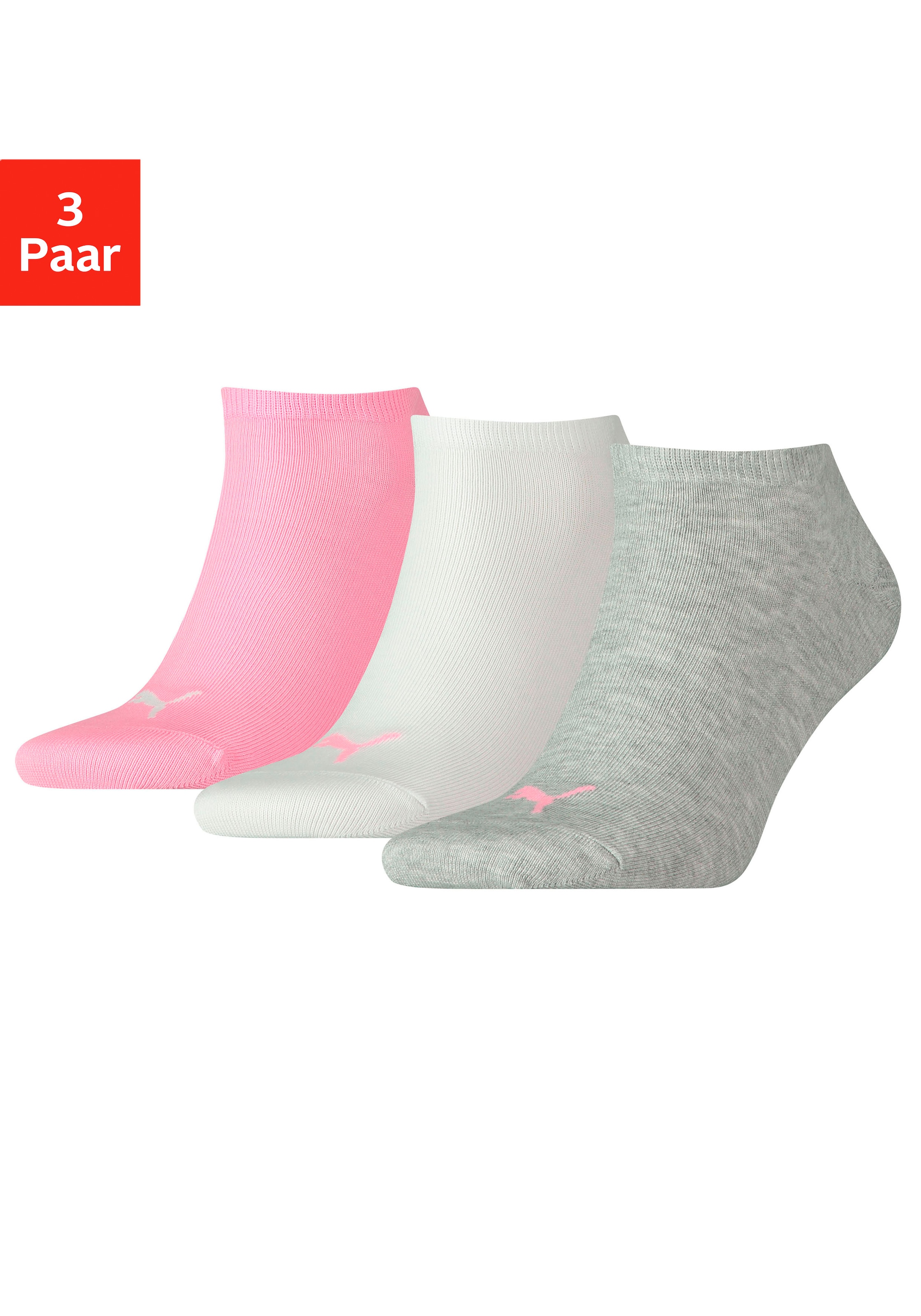 PUMA Sneakersocken »PUMA UNISEX SNEAKER PLAIN 3P« 3 Paar, 3 Stk. tlg. mit eingestricktem Markenlogo