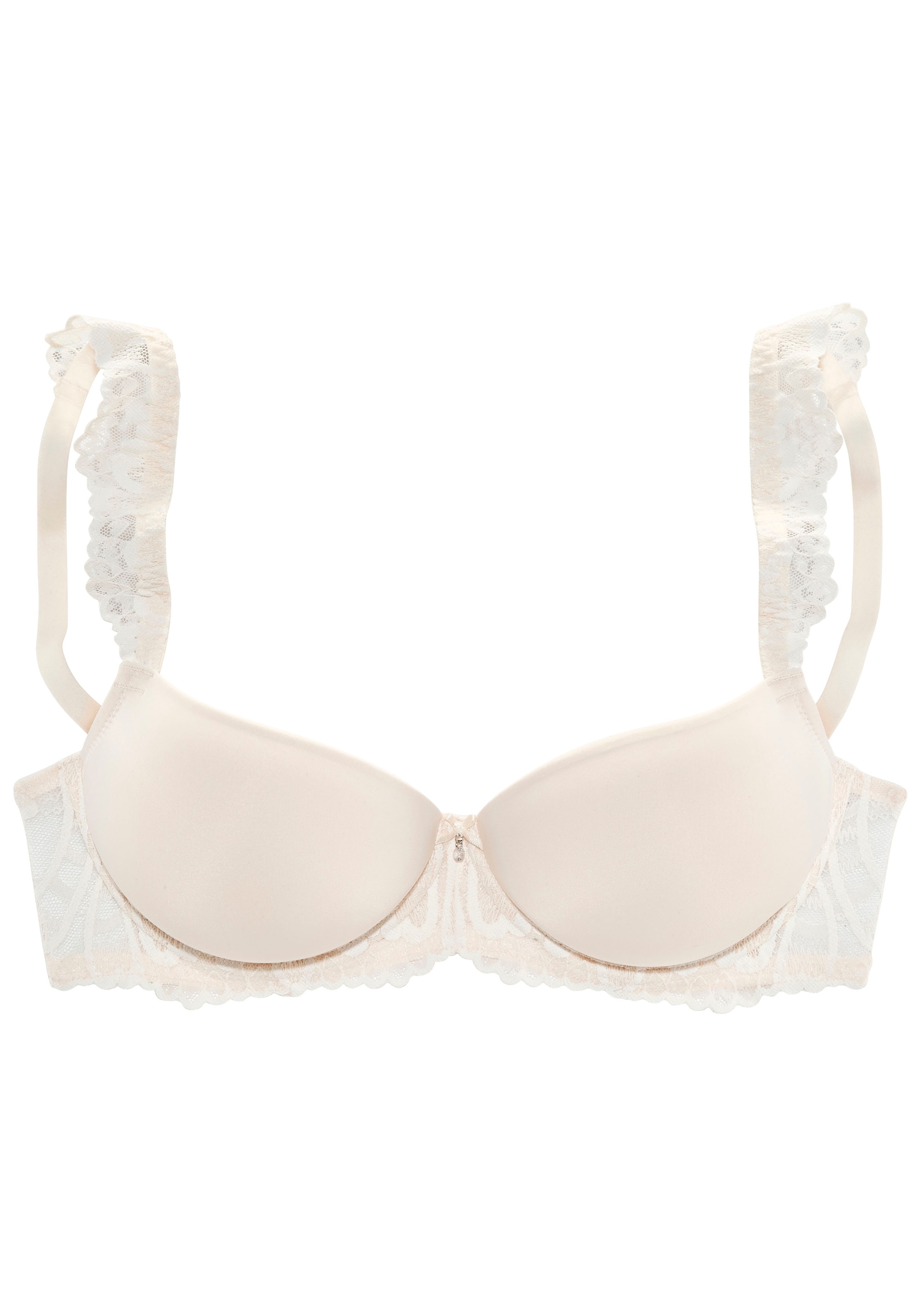 LASCANA Schalen-BH »Flora«, mit wunderschönen Spitzenträgern und edlem Glitzeraccessoire, Dessous