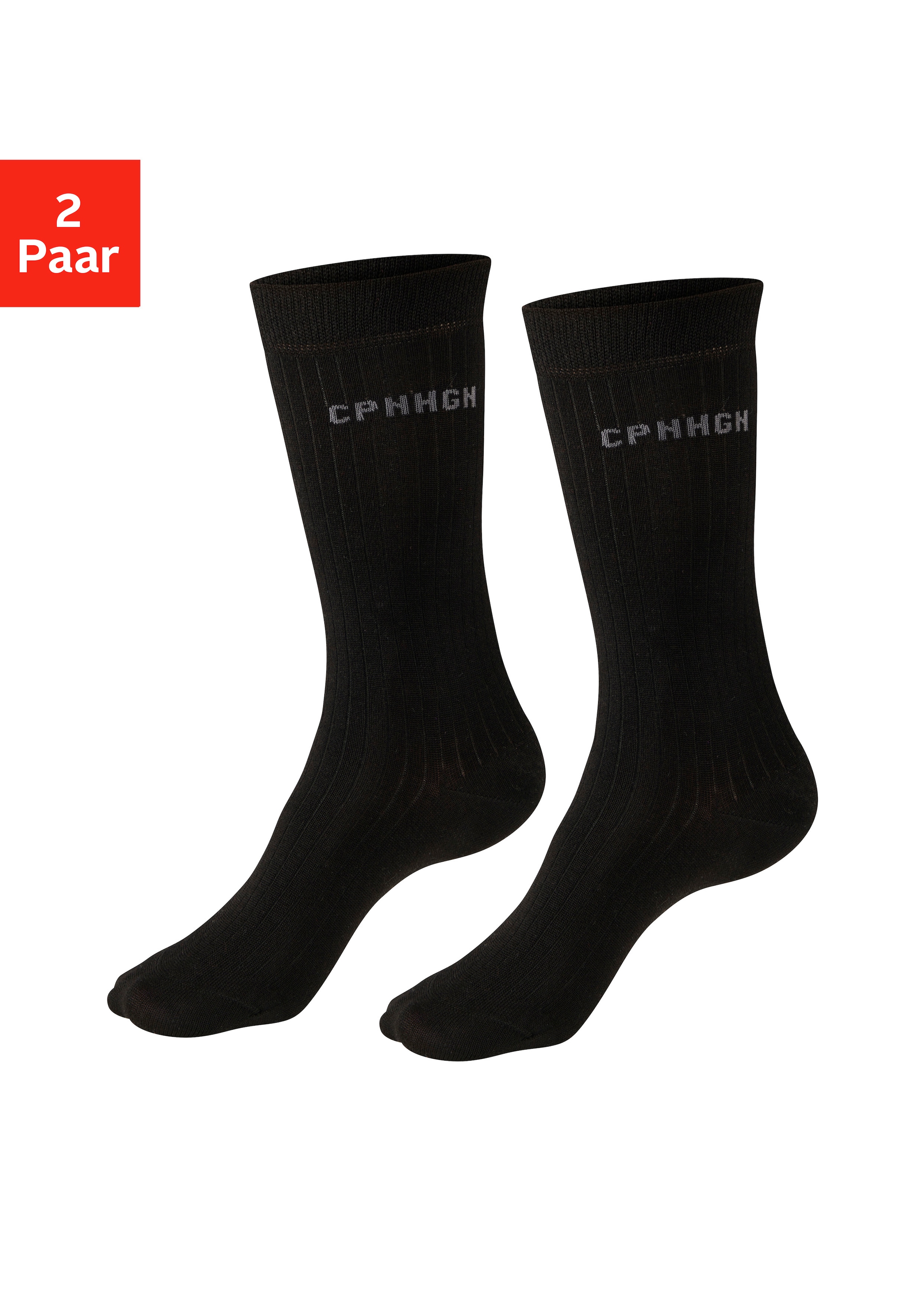 Copenhagen Studios Basicsocken Packung, 2 Paar tlg. gerippt, mit wärmender Wolle